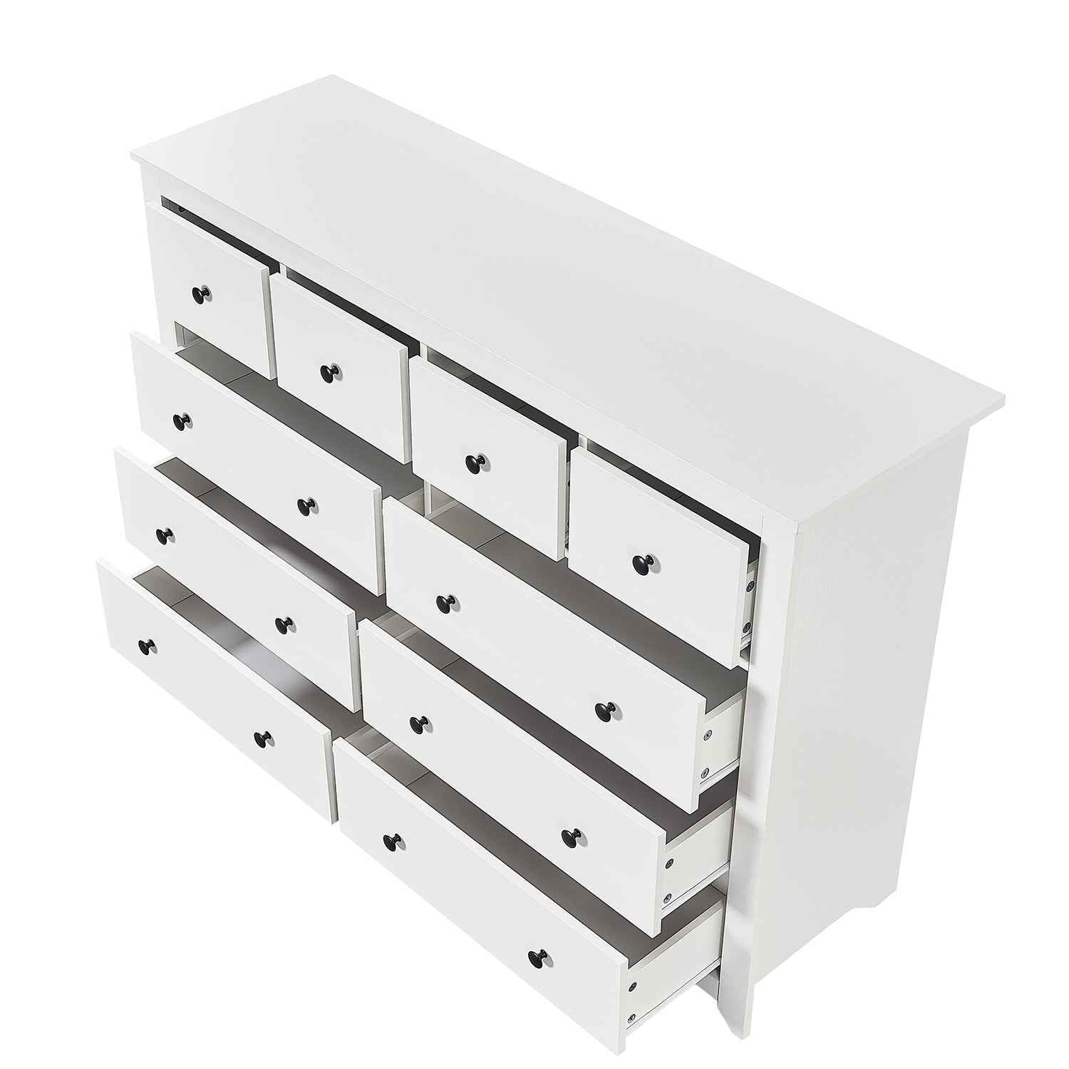 Modern White 9-Drawer Dresser for Bedroom - Ample Storage Wide Chest, Sturdy & Safe