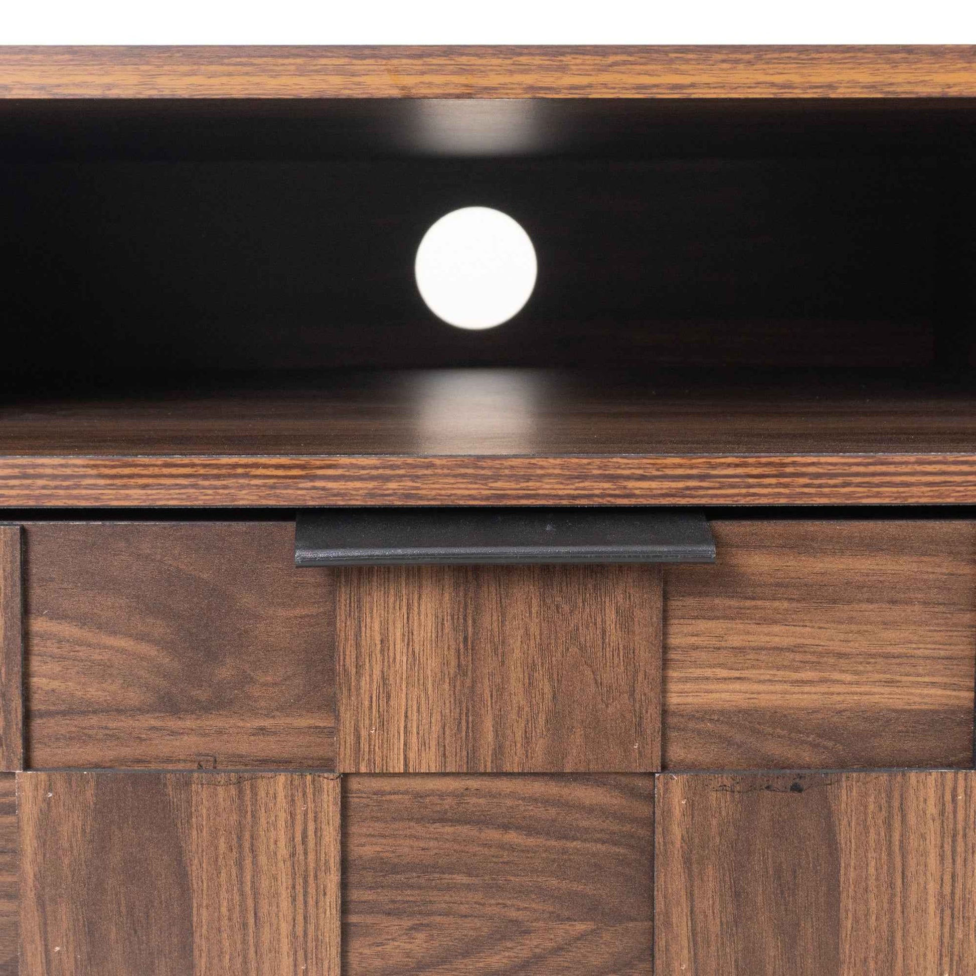 Mid Century TV Stand with 2 Drawers in Dark Brown, Media Console Table for TVs up to 85'', Made of Particle Board and MDF, 78.7'' x 15.7'' x 17.7''