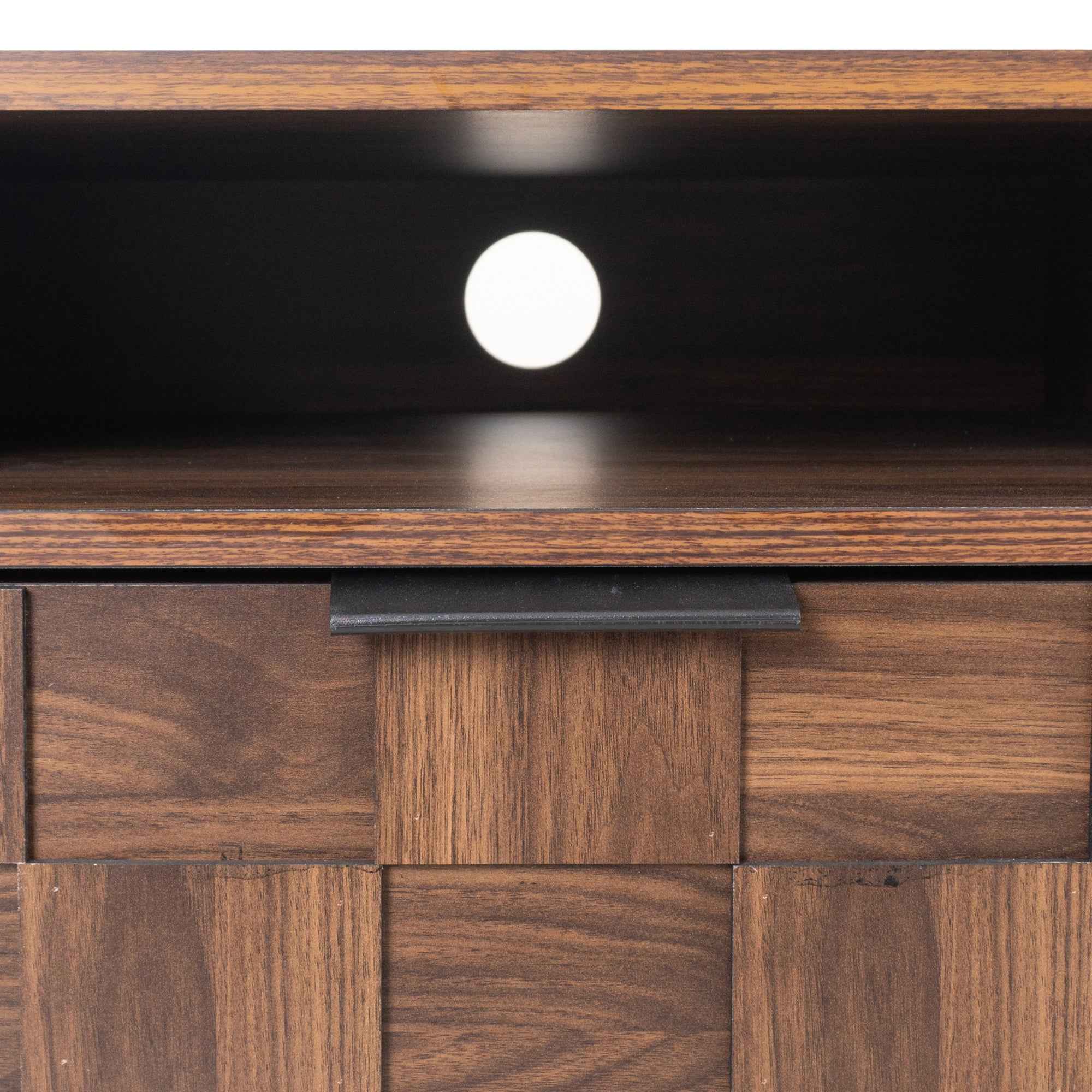 Mid Century TV Stand with 2 Drawers in Dark Brown, Media Console Table for TVs up to 85'', Made of Particle Board and MDF, 78.7'' x 15.7'' x 17.7''