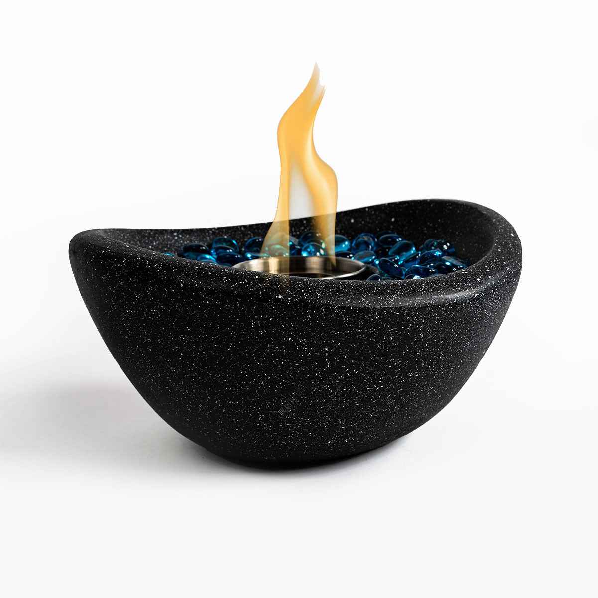 Tabletop Fire Pit Black, Outdoor & Indoor Fire Pit, Portable Concrete Fire Pit, Personal Ethanol Fireplace, Outdoor Table Top Fire Pit, Mini Fire Pit Smokeless Fire Bowl