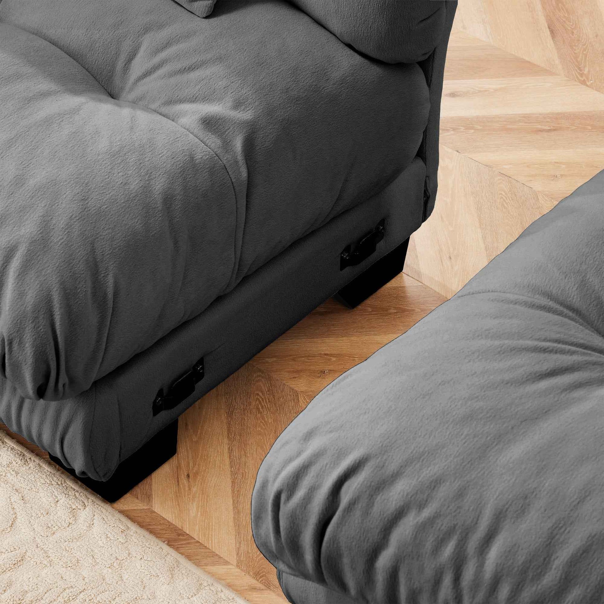 Cloud Couch 2 Seater Sofa for Living Room, Chenille 2 - Seat sofa with 2 Lumbar pillows and 2 throw pillows,Chenille Gray