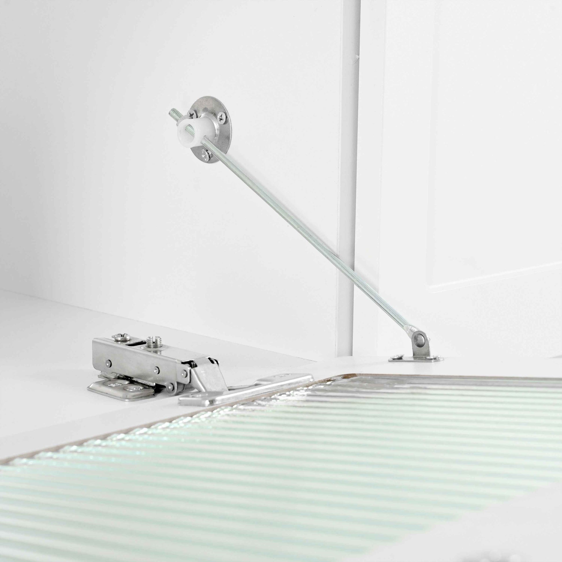 ON-TREND TV Stand with Fluted tempered Glass Doors for TVs Up to 95'', Functional Media Console with Arched Cabinet Doors, Entertainment Center with APP-Controlled LED Light for Living Room, White