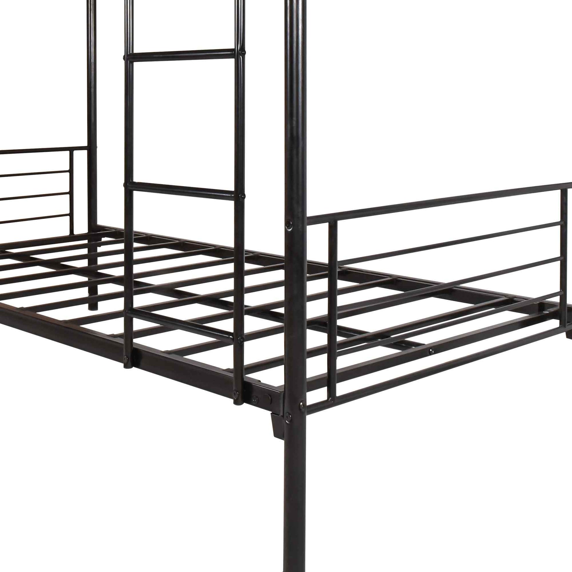 Twin over Twin Bunk Bed, Metal Frame with Ladder