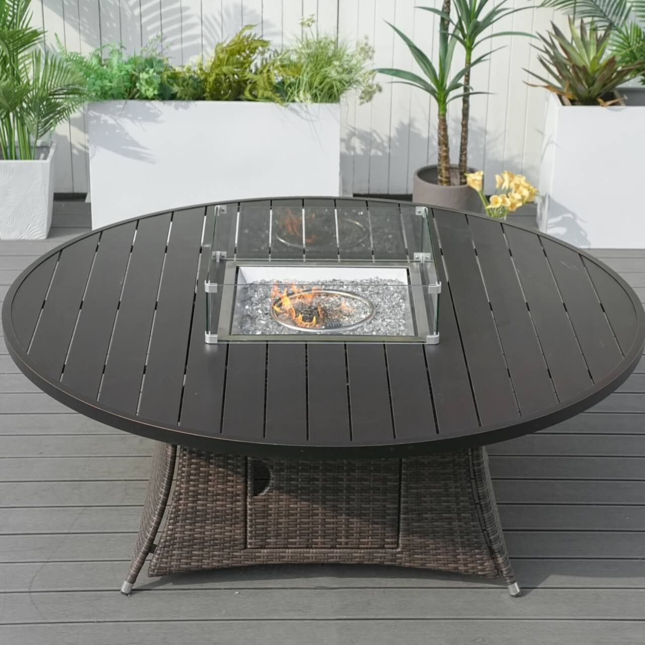 8-Seater Outdoor Fire Pit Set with Round Table (PAG-1108A)