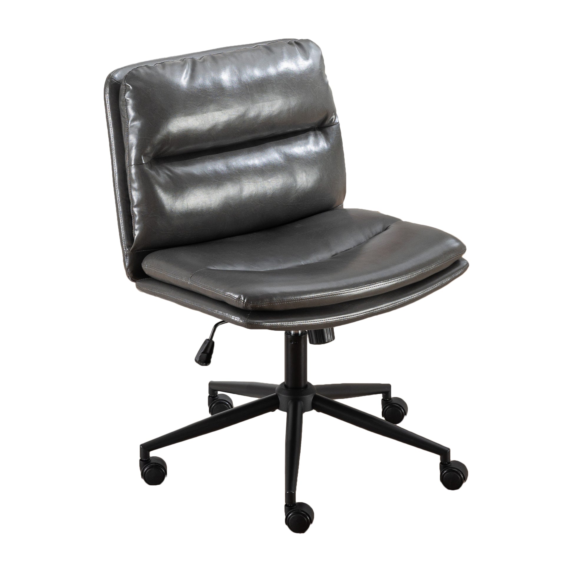 Bizerte Adjustable Swivel Criss-Cross Chair, Wide Seat/ Office Chair /Vanity Chair, Gray - Abrihome
