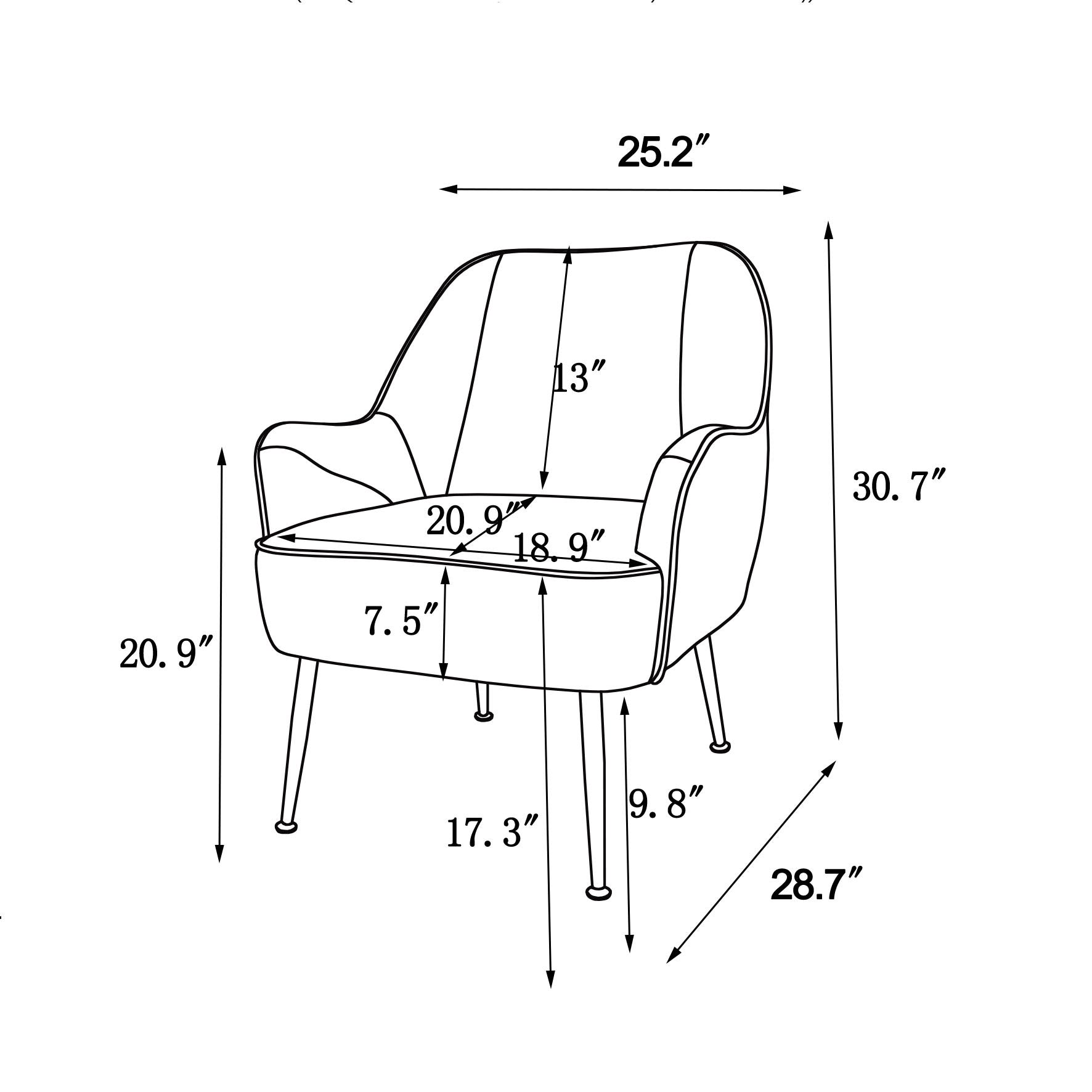 Modern Mid Century Chair velvet  Sherpa Armchair for Living Room Bedroom Office Easy Assemble(BEIGE) - Abrihome