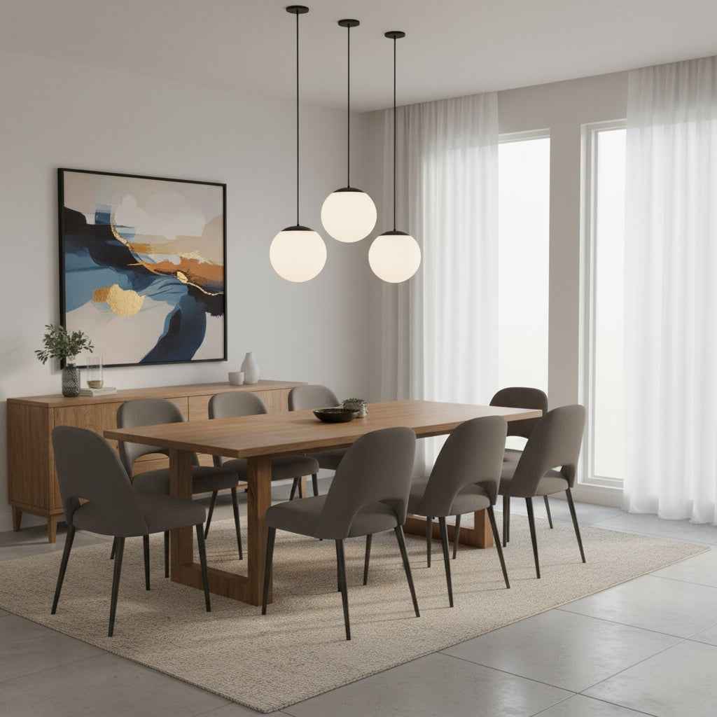 10 inch Diameter Etched White Glass Globe Integrated LED Pendant