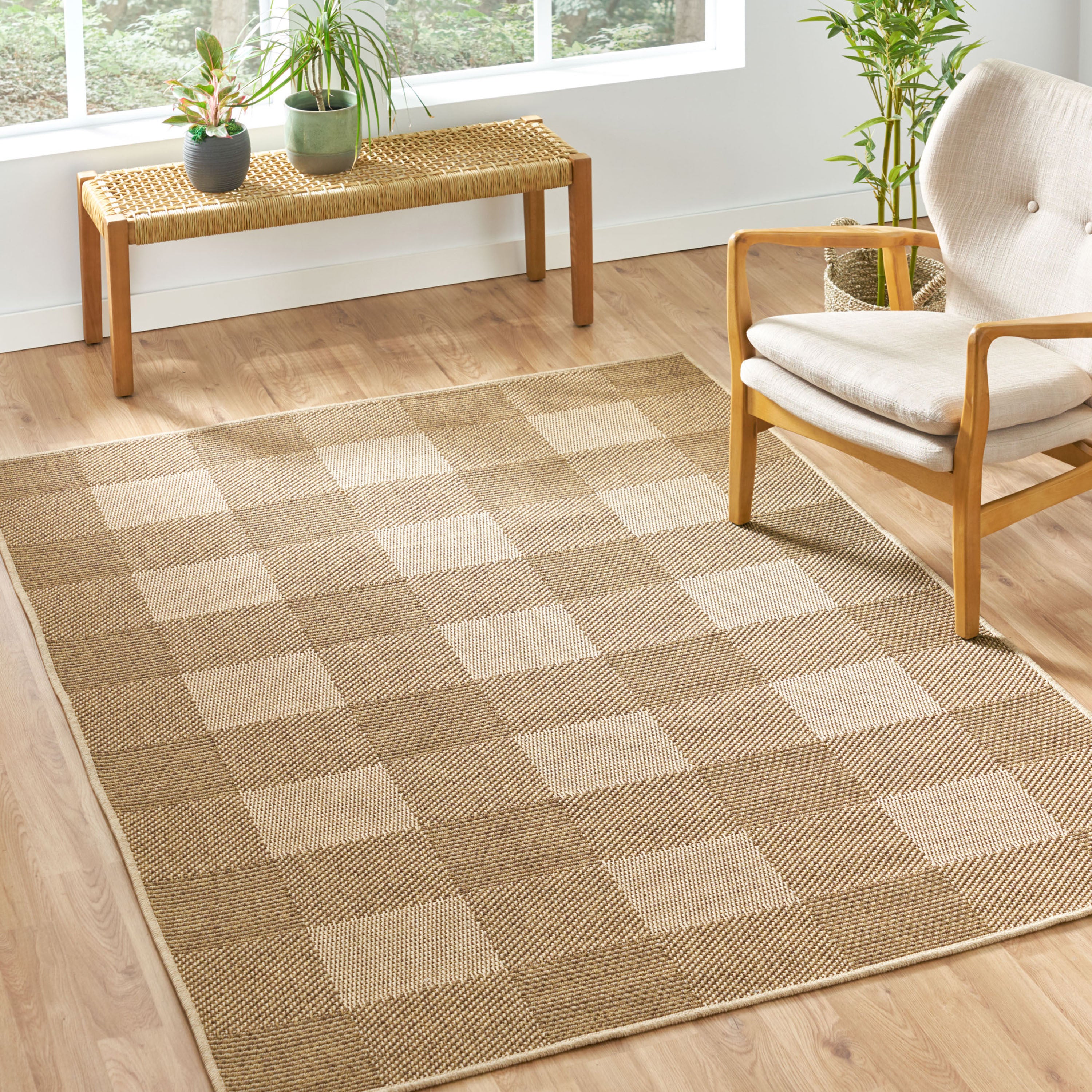 5'3" x 7' Indoor/Outdoor Area Rug, Natural