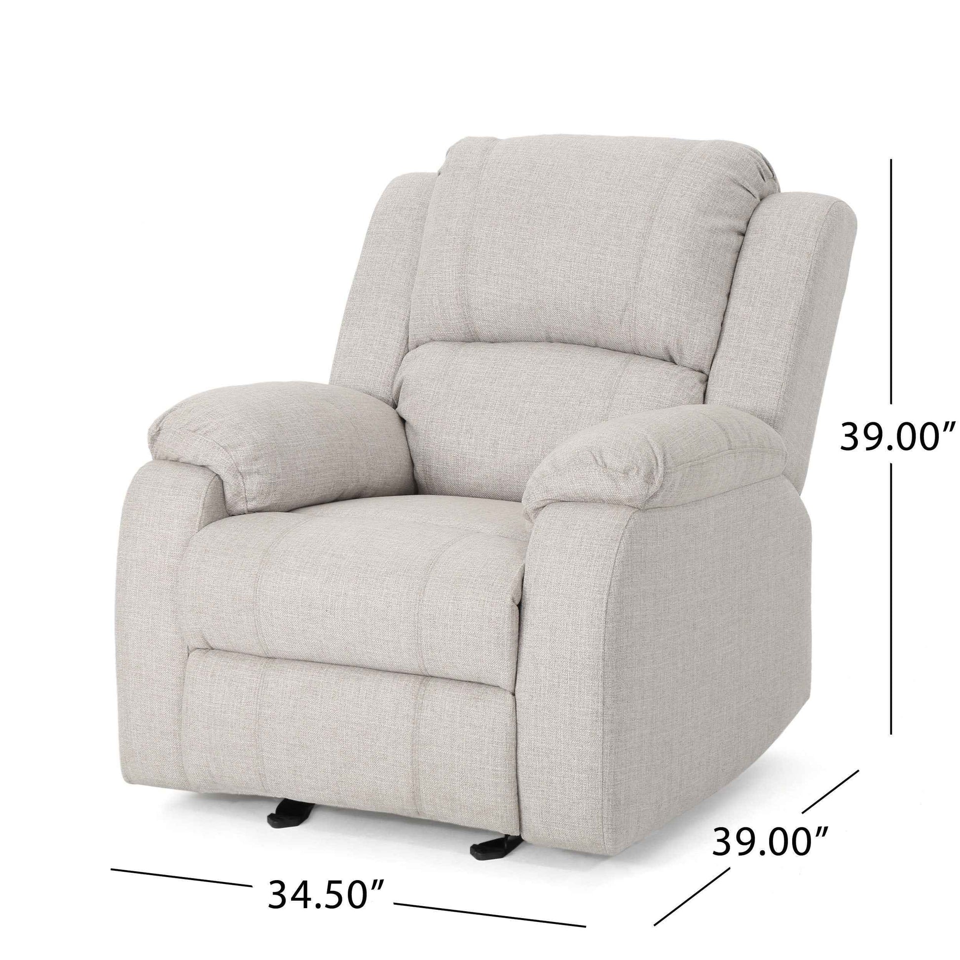Paragon Manual Recliner Chair with Durable Linen Fabric Upholstery, Beige