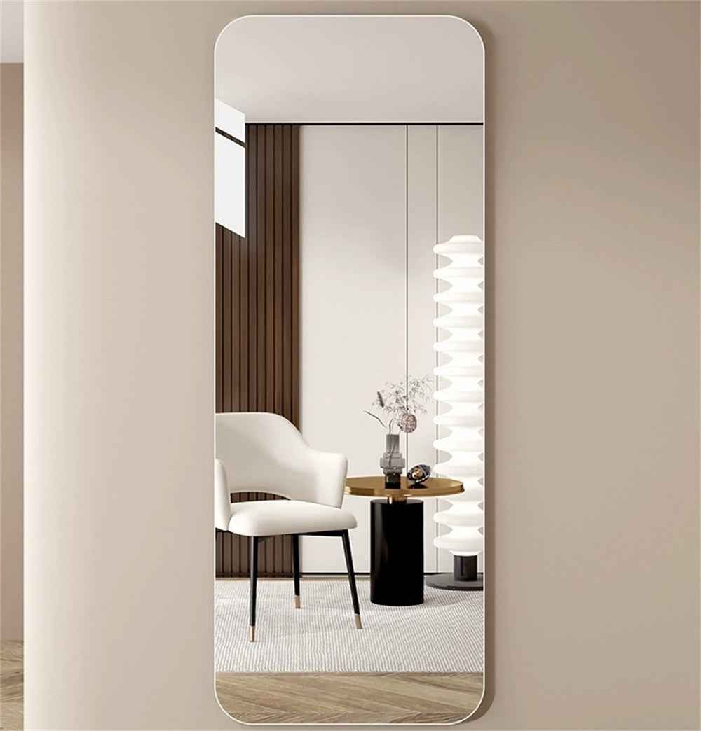 65'x 24' inch Full Body round corner mirror for Living Room Bedroom Cloakroom Wall hanging with hanging hole High quality 5mm silver mirror Explosion-proof glass