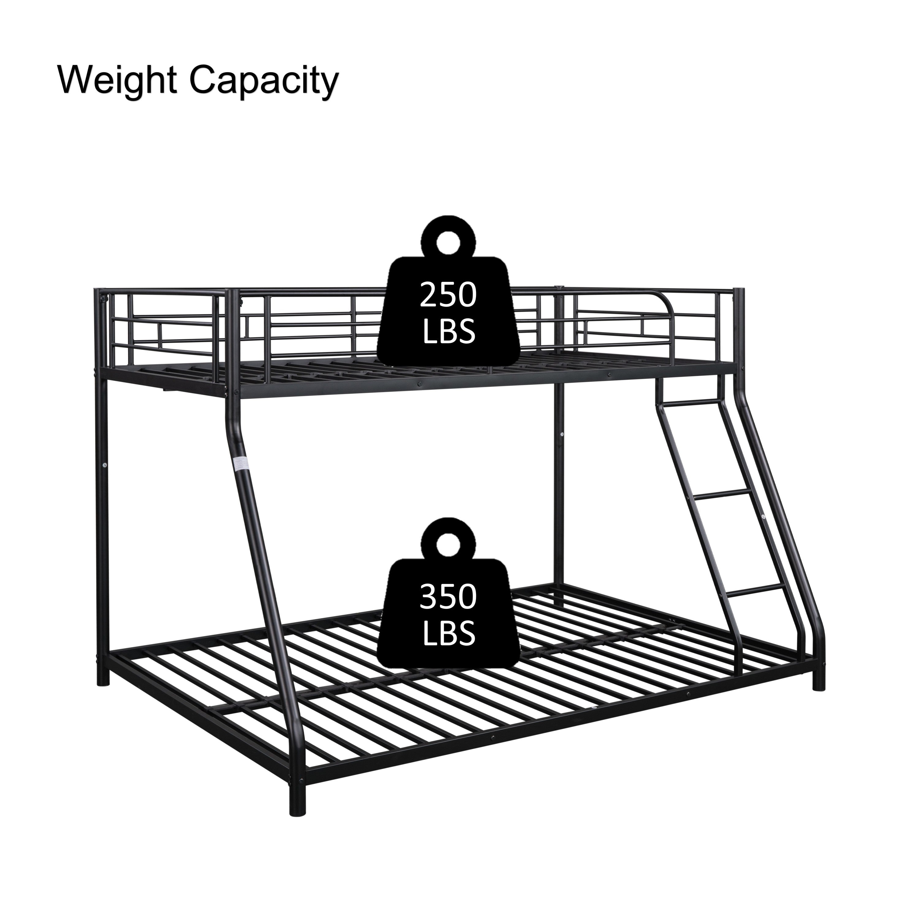 Metal Twin over Full Bunk Bed/ Heavy-duty Sturdy Metal/ Noise Reduced/ Safety Guardrail/ CPC Certified/ No Box Spring Needed