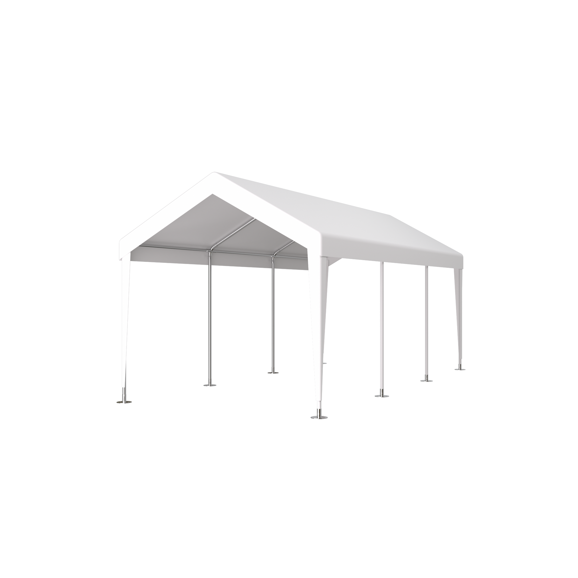 Carport 12' x 20' Portable Garage, Heavy Duty Car Port Canopy with 2 Roll-up Doors & 4 Ventilated Windows for Car, Truck, Boat, Garden Tools,white
