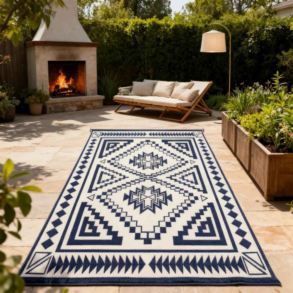 Patio Rug,Reversible Outdoor Rug, Waterproof Plastic Straw with Carry Bag