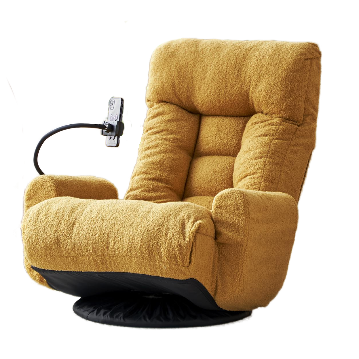 Adjustable Yellow Swivel Lounge Chair with 360-Degree Rotating Seat and Headrest Support, Leisure Chair Deck Chair - Game Chair for Living Room