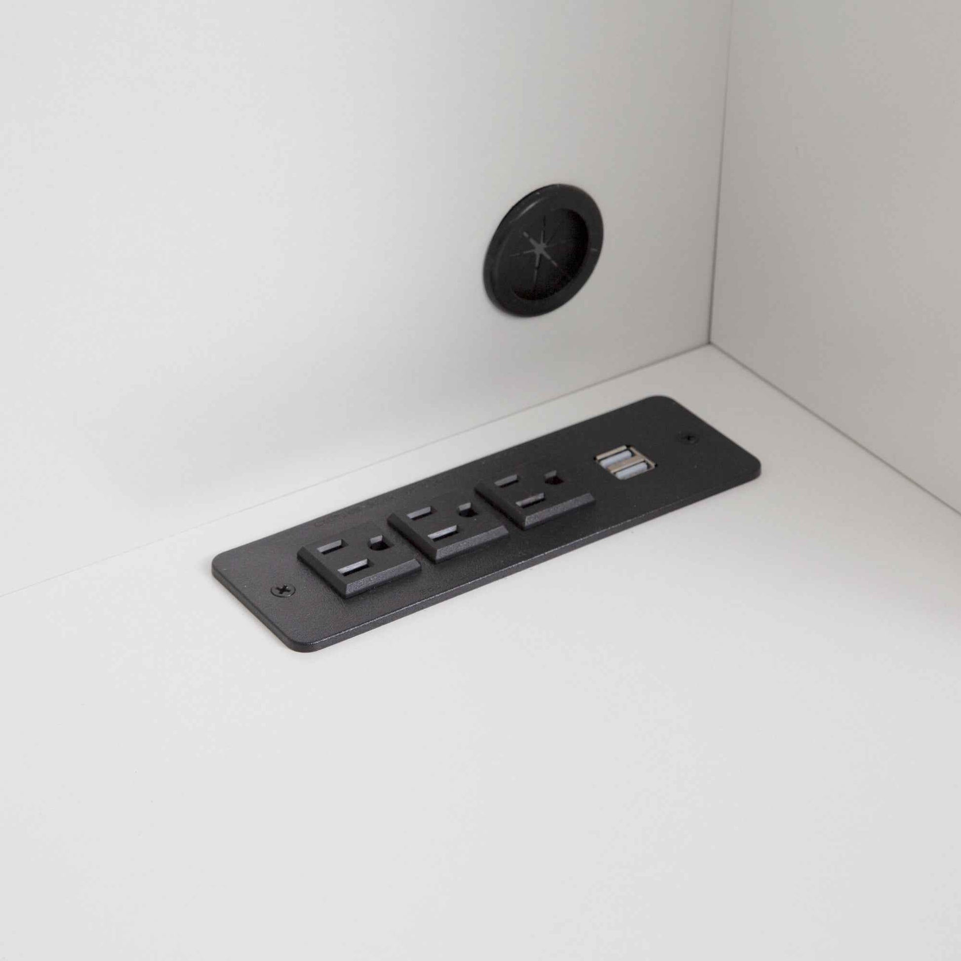 Computer Desk with Hutch & Bookshelf,Wood Executive Desk Teens Student Desk Writing Laptop Home Office Desk with Drawers,3 AC Outlets and 2 USB Charging Ports,Study Laptop Table for Home