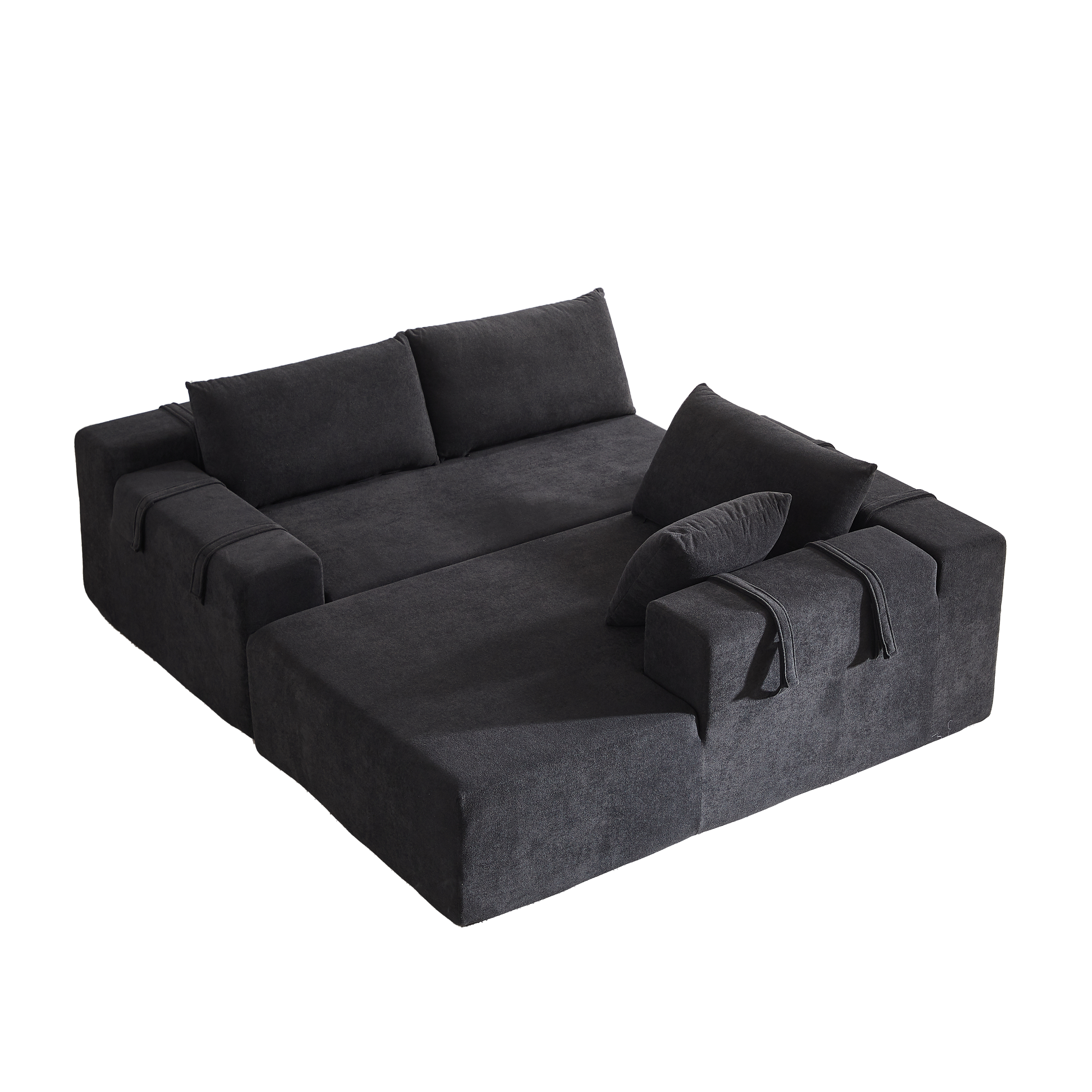 Modern Chenille Upholstered Sectional Sofa Couch Set,Modular 108' L Shaped Sectional Living Room Sofa Set With 6 Pillows,Free Combination Sofa Couch for Living Room,Bedroom(Right Chaise)W834P240010