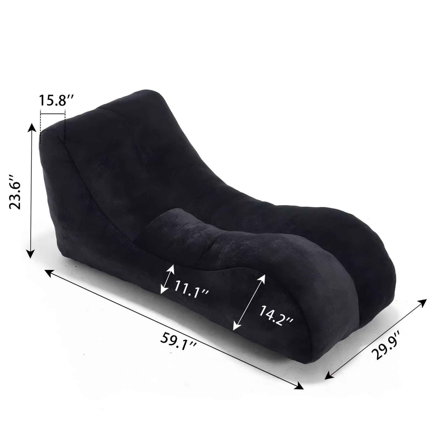 Creative Bean Bag Sofa Chair for Adults with High-Quality Sponge Filling and Polyester Fiber,59x30x23.6 inches
