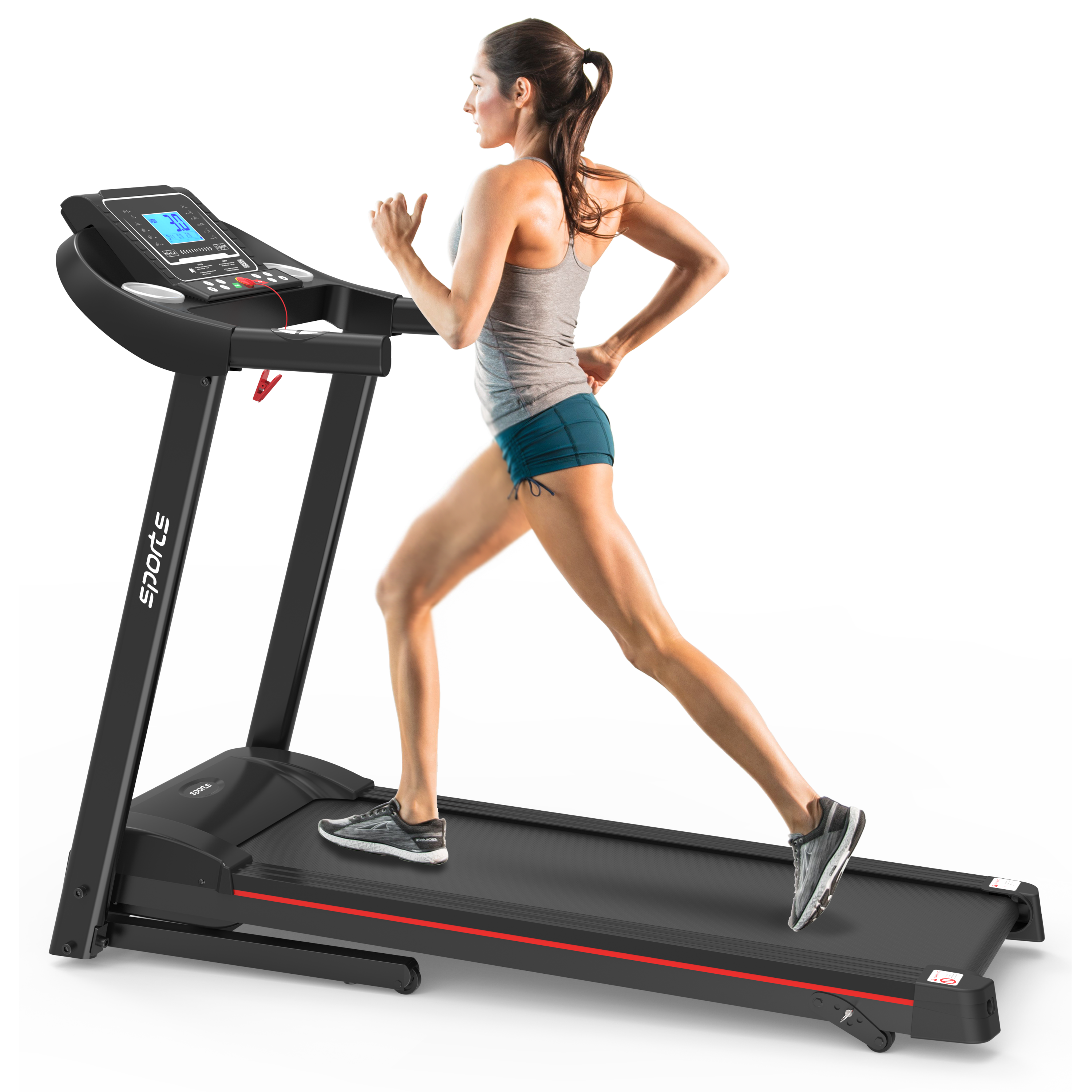 Fitshow App Home Foldable Treadmill with Incline, Folding Treadmill for Home Workout, Electric Walking Running Treadmill Machine 5" LCD Screen 250 LB Capacity Bluetooth Music
