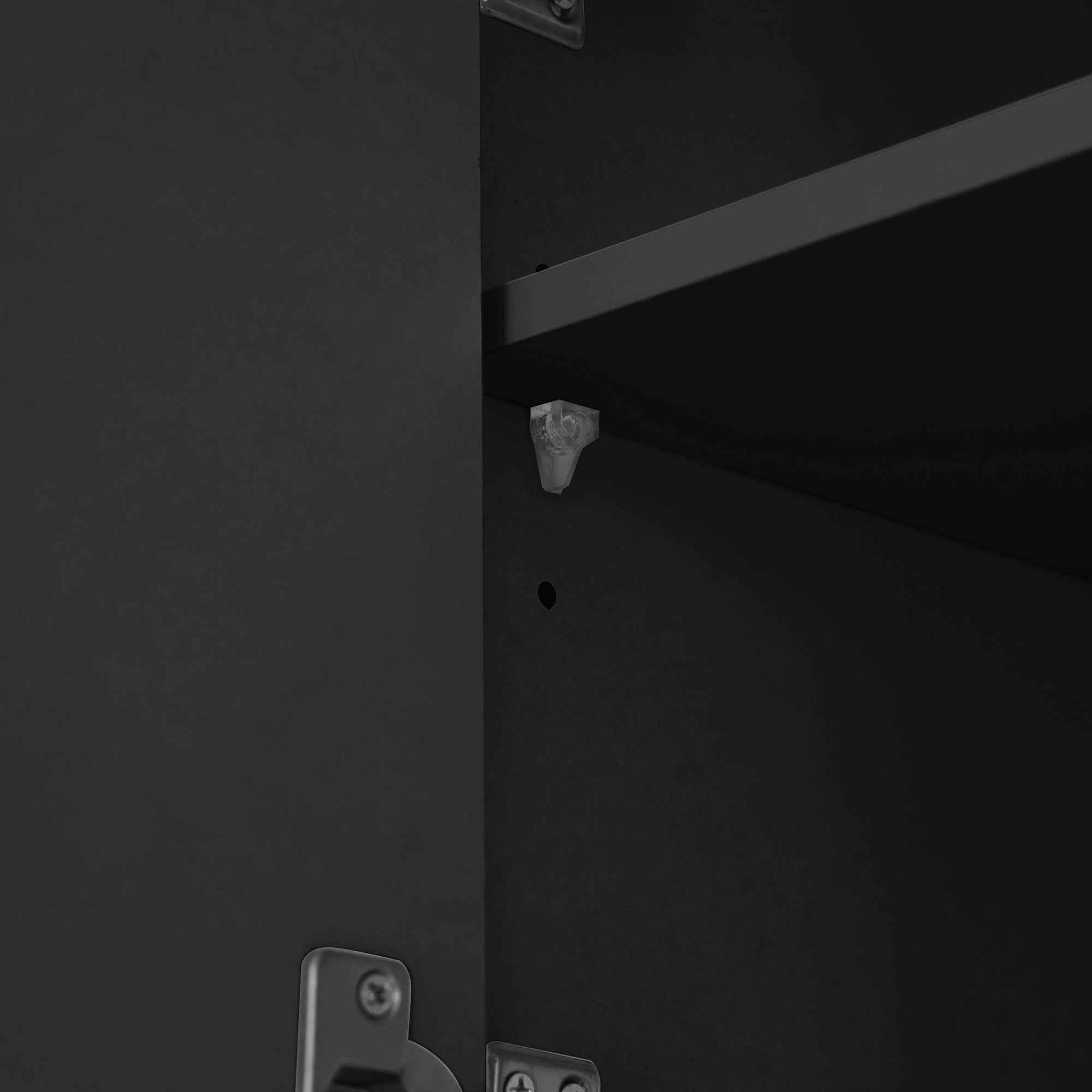 (Assembly Video Offered) TOPMAX Freestanding 63'' W Buffet with Hutch, Large Coffee Bar Storage Cabinet with 6 Drawers, 5 Cabinets with Adjustable Shelves,Pegboard,Towel Rack, Power Outlet,Black