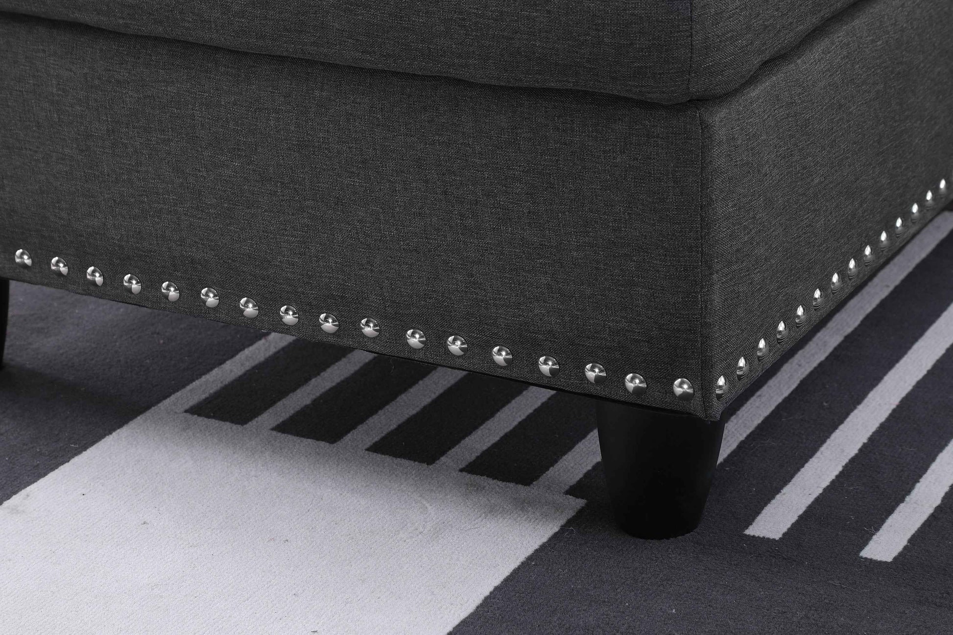 Cup - holder Console - Featured Corner Sofa in Charcoal - Dark Gray