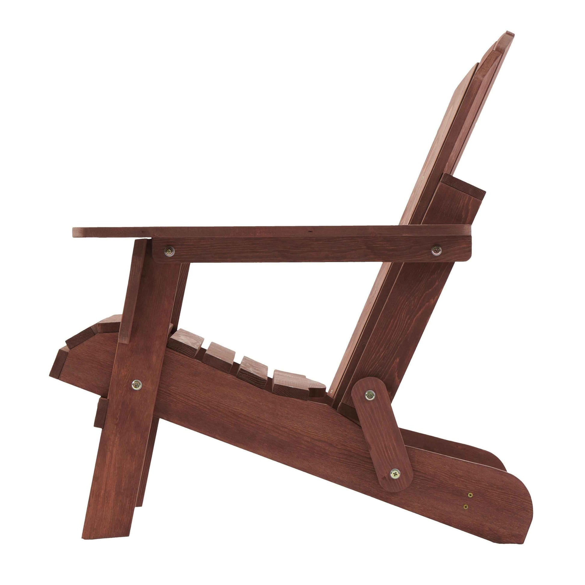 Oversize Wooden Outdoor Folding Adirondack Chair with Pre-Assembled BackRest & SeatBoard, Wood Patio Chair for Garden Backyard Porch Pool Deck Firepit