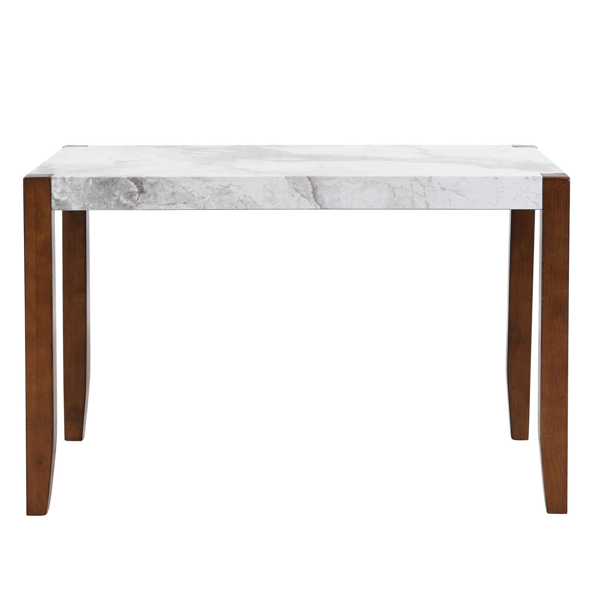 46.5' Modern Dining Table, Rectangular Faux Marble Style Table with Sturdy Wood Legs, Easy to Clean Rectangular Kitchen Table for Dining Room, Living Room, Easy Assembly( OLD SKU: WF321684AAK)