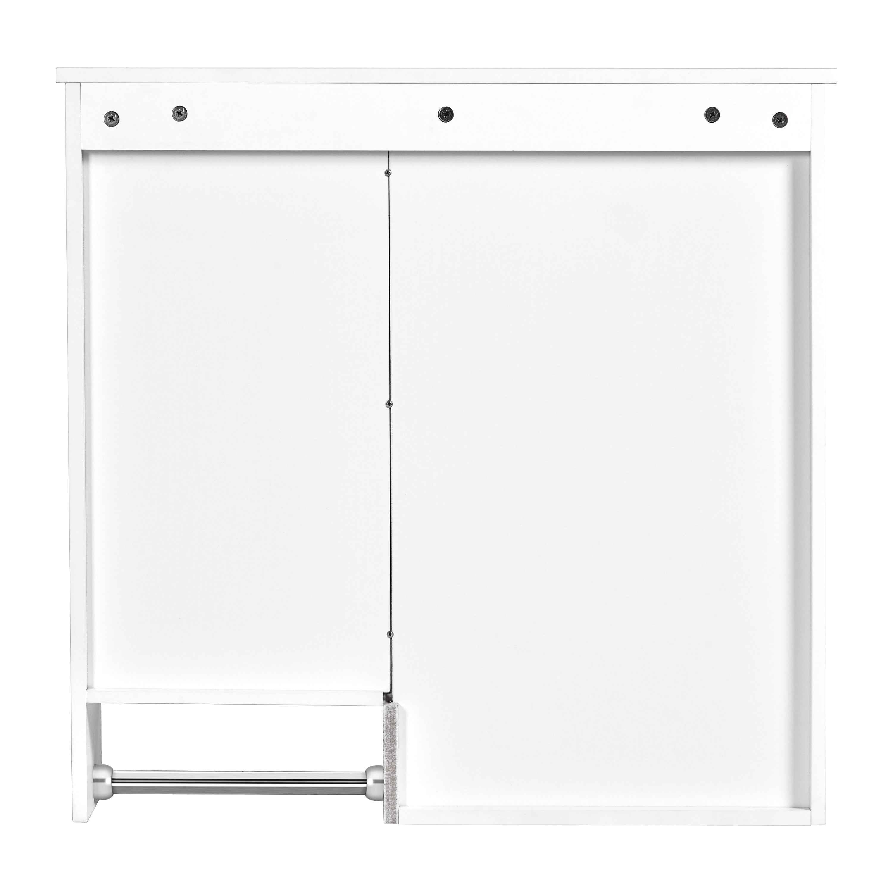 29'' x 28'' Modern Wall Mounted Bathroom Medicine Cabinet, Bathroom Wall Storage Cabinet with Mirror, Over the Toilet Space Saver Cabinet with Towels Bar