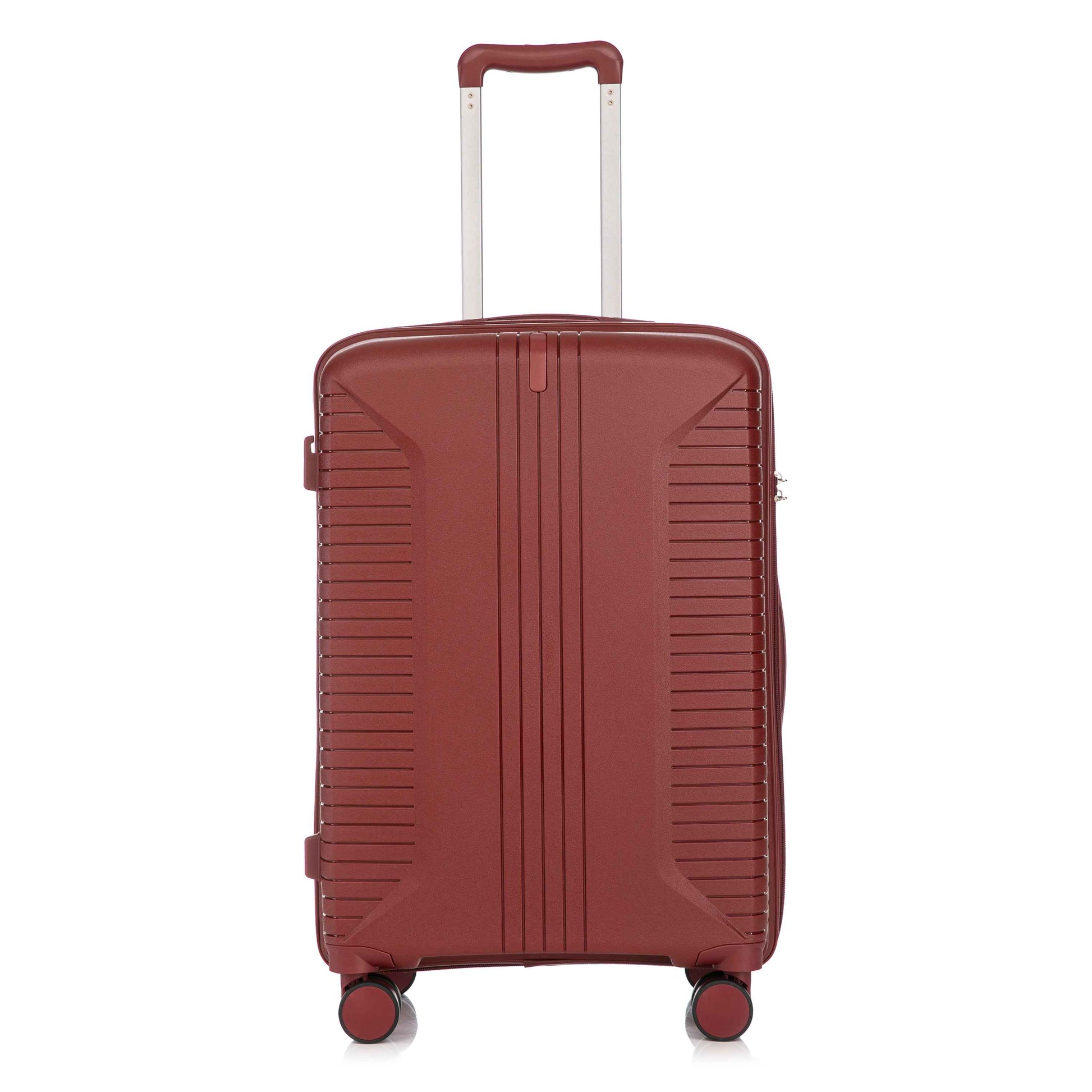 20'/24'/28' 3 pcs/set in PP Spinner Wheel Luggage, Carry on Suitcase, Matching Color, Combination Lock (Red)