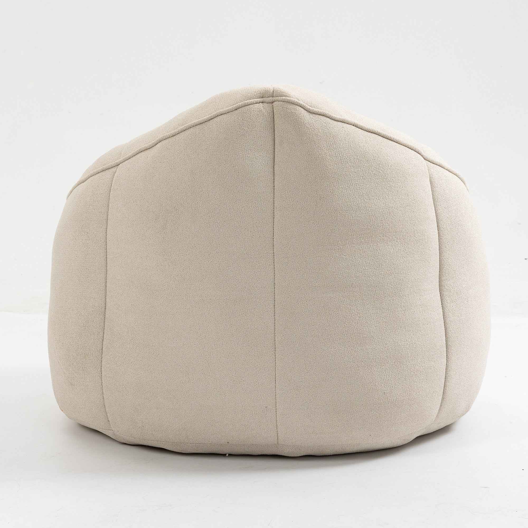 Bedding Bean Bag Sofa Chair with High-Pressure Foam and Footrest, Beige Microfiber