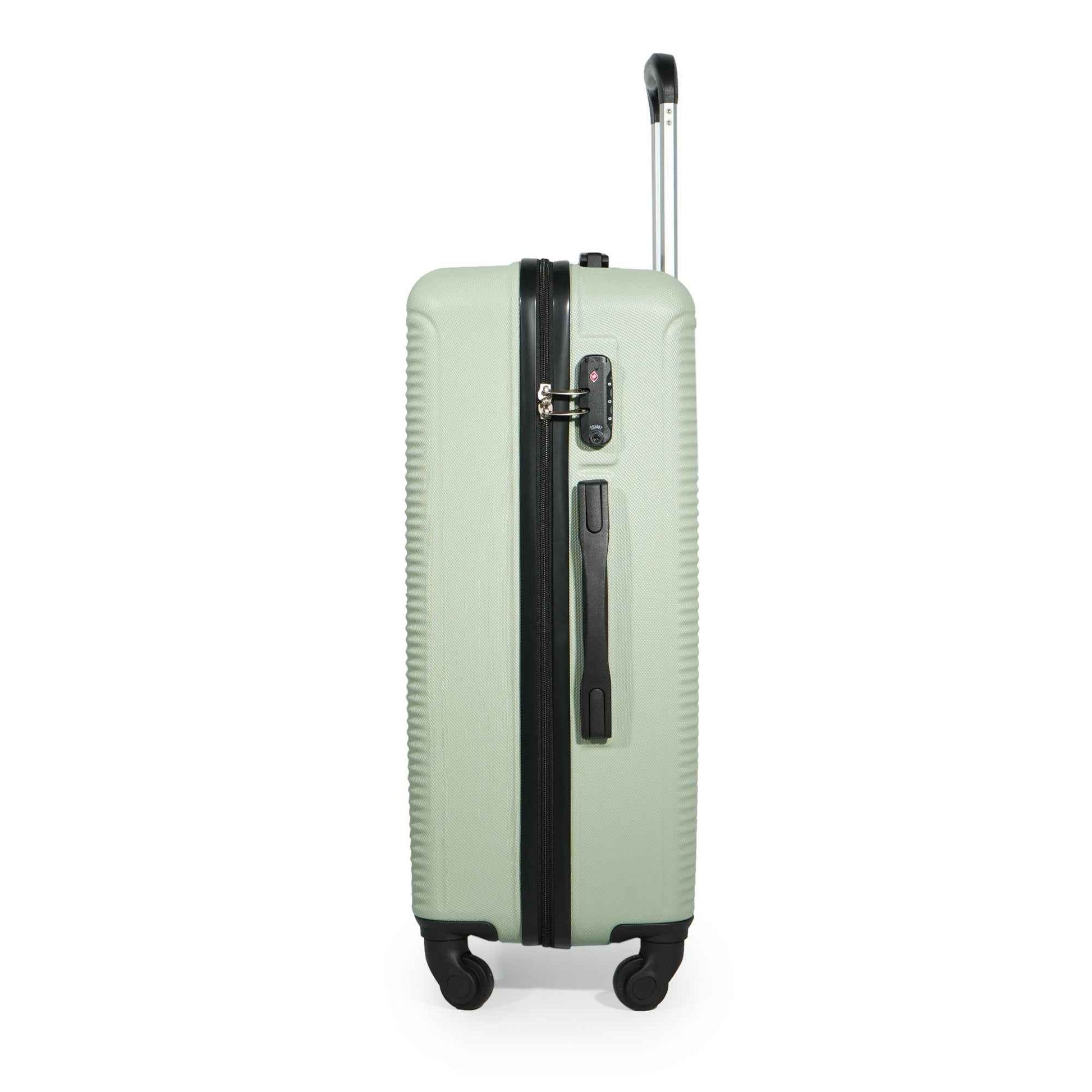 7-Piece Luggage Set ABS Lightweight & Durable Suitcase with Spinner Wheels, TSA Lock, (20/24/28), Green