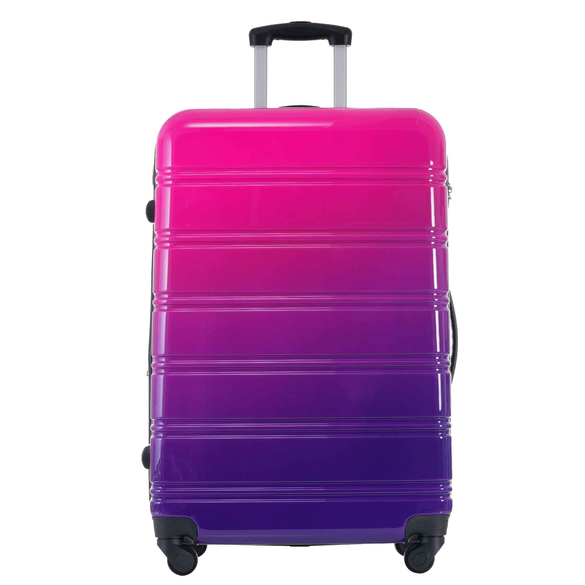Gradient Color Expandable Hardshell Luggage Set with Spinner Wheels and TSA Lock, 20' 24' 28' Available, Purple and Pink