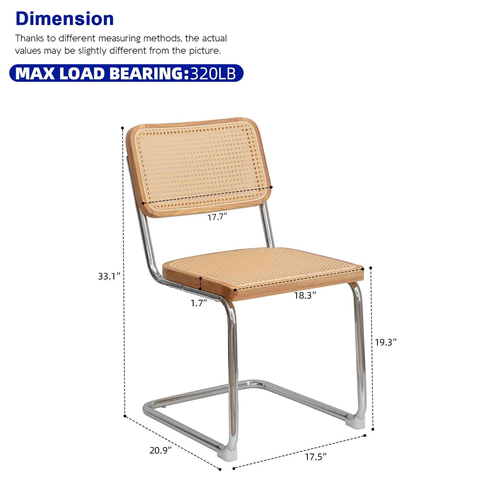 Dining Chairs Set of 2, Velvet Rattan Side Accent Chairs with Chrome Legs, Modern Mid Century Breuer Designed Chairs, Upholstered Dining Living Room Kitchen Chairs