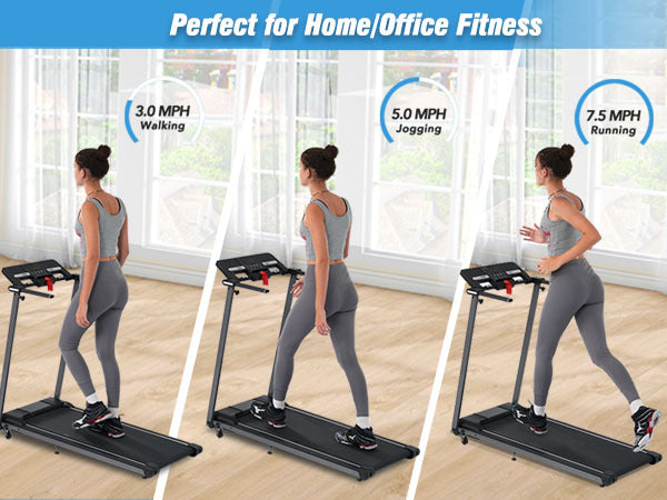 NEW Folding Treadmills Walking Pad Treadmill for Home Office -2.5HP Walking Treadmill With Incline 0.5-7.5MPH 265LBS Capacity Treadmill for Walking Running - Abrihome