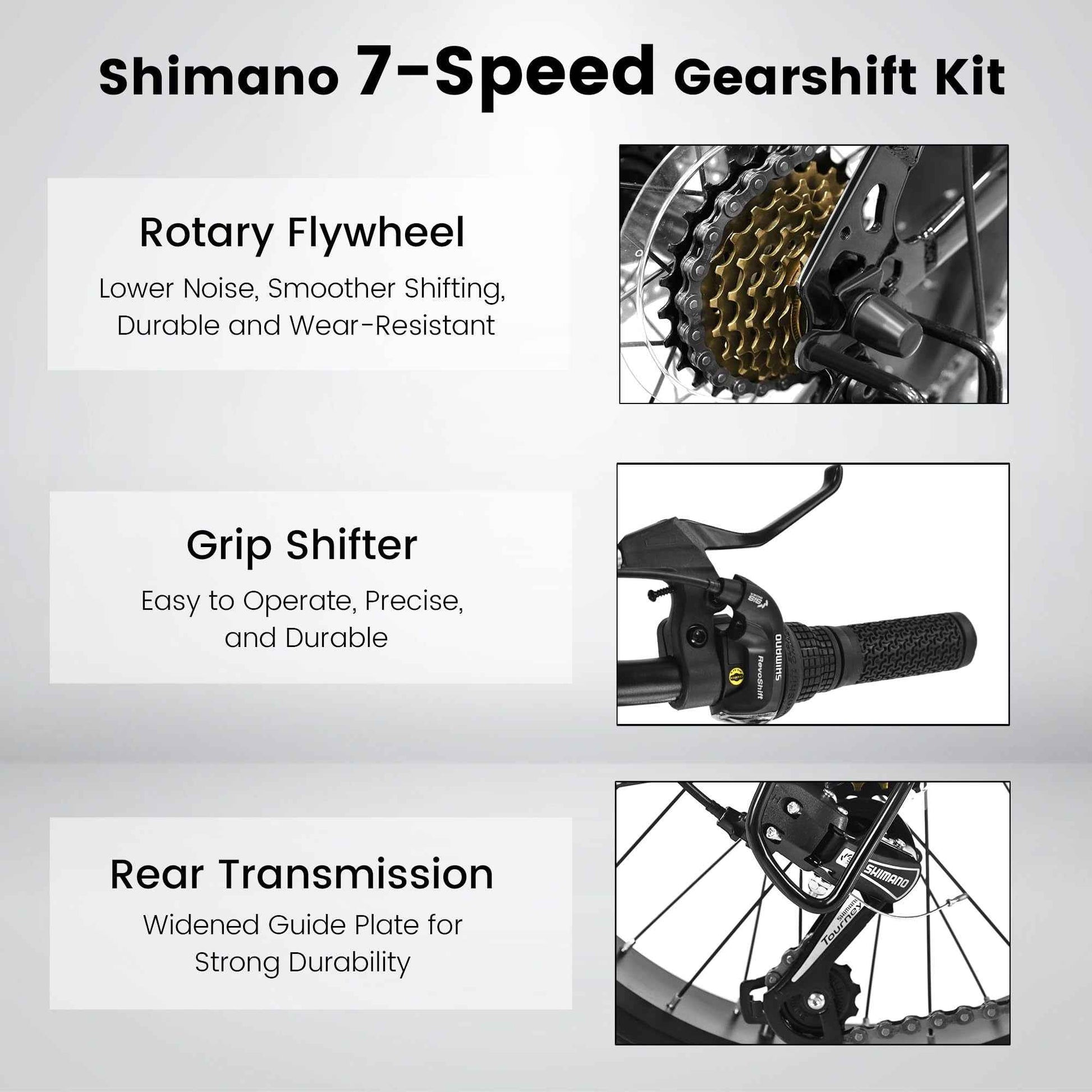 S20109 20 Inch Mountain Bike for Kids and Teenagers, High Carbon Steel Frame, Disc Brakes, Durable Wide Tires, Front Suspension, 7-Speed, Ideal for Snow and Off-Road Riding