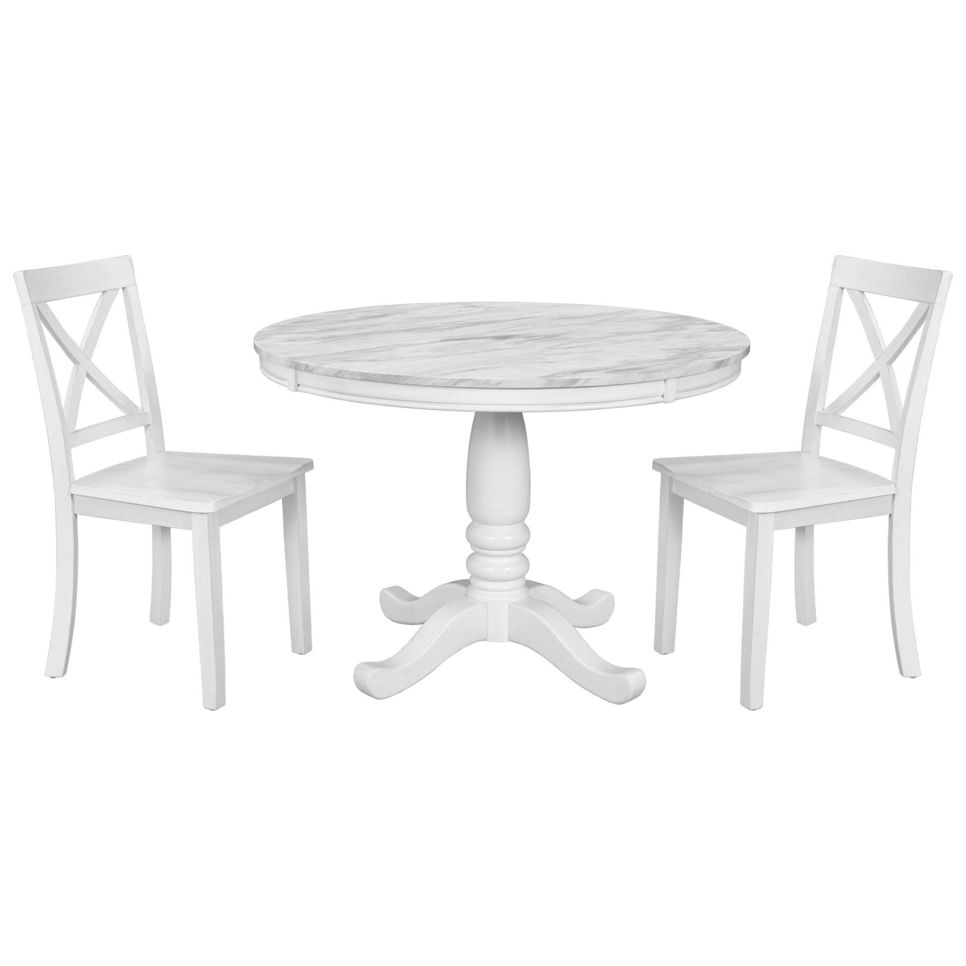 Orisfur. 5 Pieces Dining Table and Chairs Set for 4 Persons, Kitchen Room Solid Wood Table with 4 Chairs - Abrihome