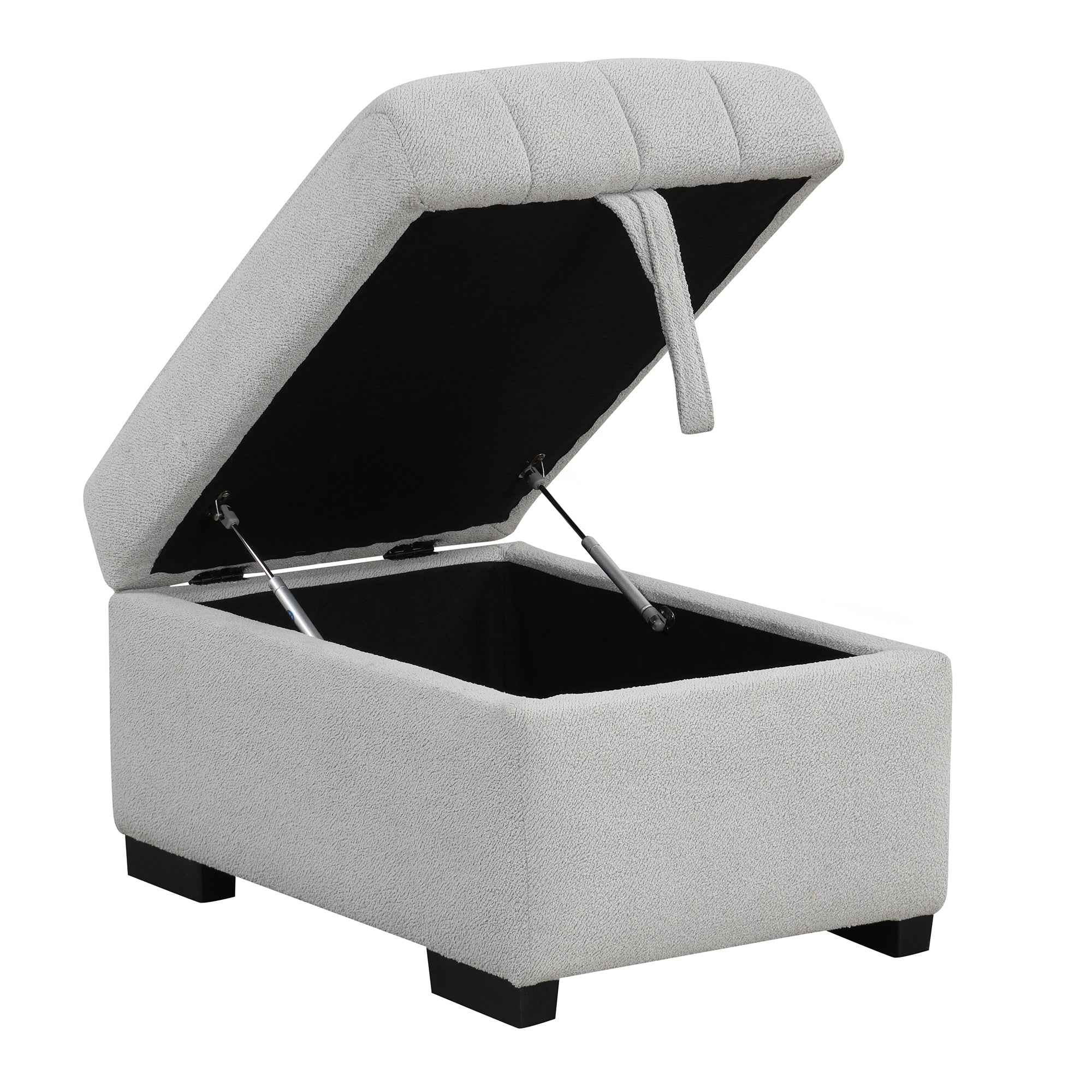 Modern L-shaped Sectional Pull Out Sofa Bed with USB Ports & Storage Ottoman, Gray Jacquard Fabric, 82.6'