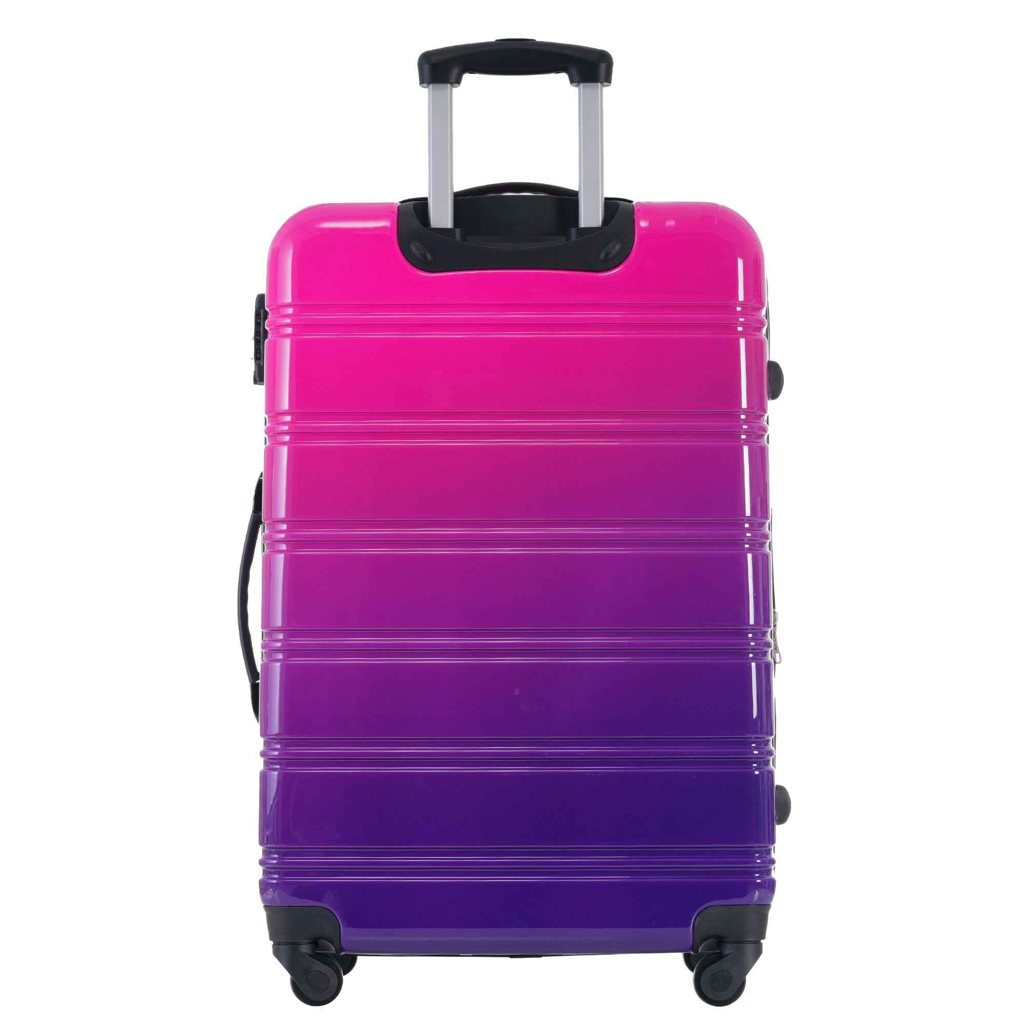 Gradient Color Expandable Hardshell Luggage Set with Spinner Wheels and TSA Lock, 20' 24' 28' Available, Purple and Pink