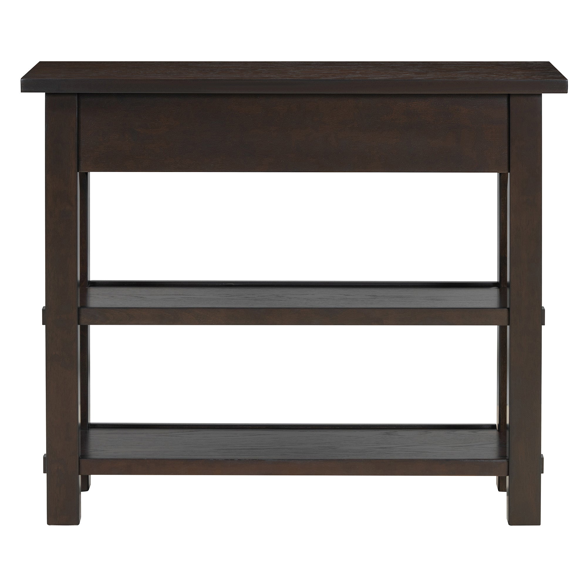 TREXM Retro Console Table with Drawer and Two Sturdy Shelves for Entryway, Living Room (Espresso)