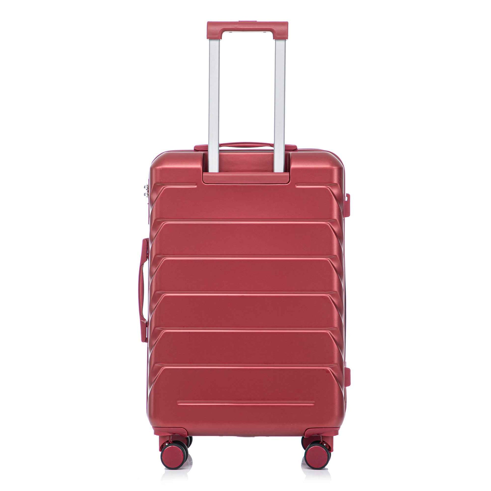 Set 3PCs 20'/24'/28' ABS Spinner Wheel Luggage, Matching Color, with Combination Lock - Wine Red