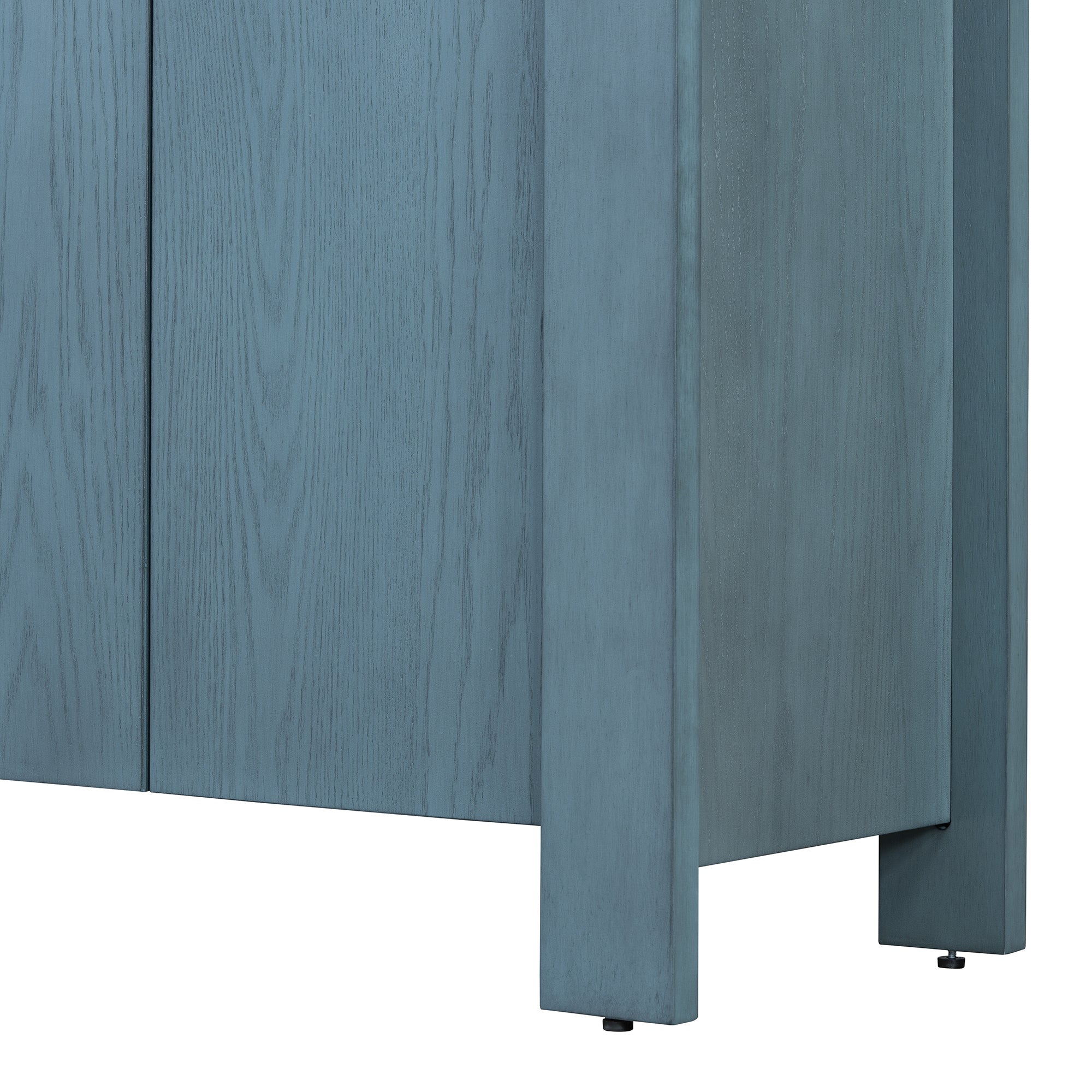 TREXM Retro 4-door Sideboard with Distressed Finish and Adjustable Shelves for Dining Room, Kitchen, and Living Room (Navy)