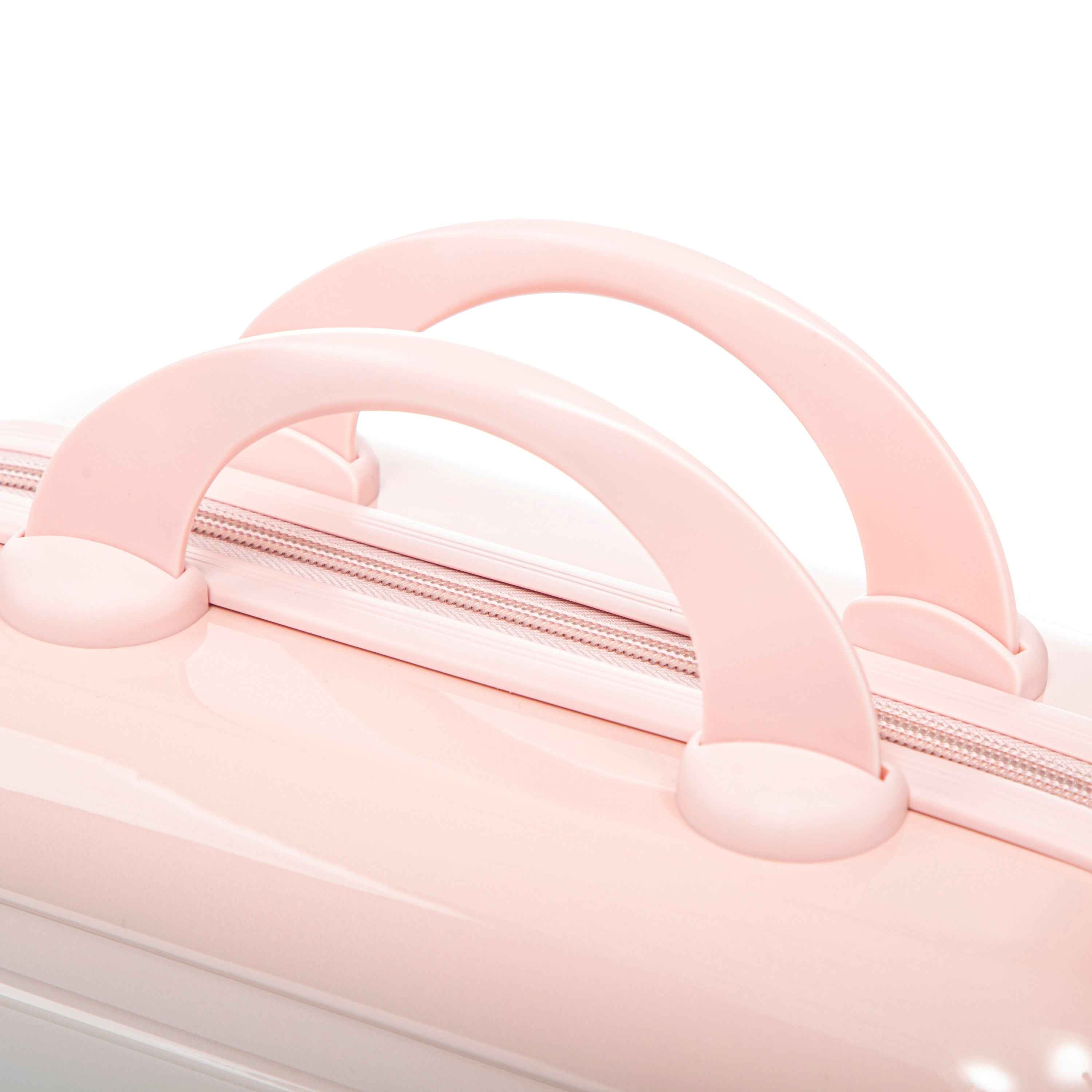 14'/20' 2 pcs/set in PC Spinner Wheel Luggage, Carry on Suitcase, With Gradient Color and Combination Lock(Blue+Pink)