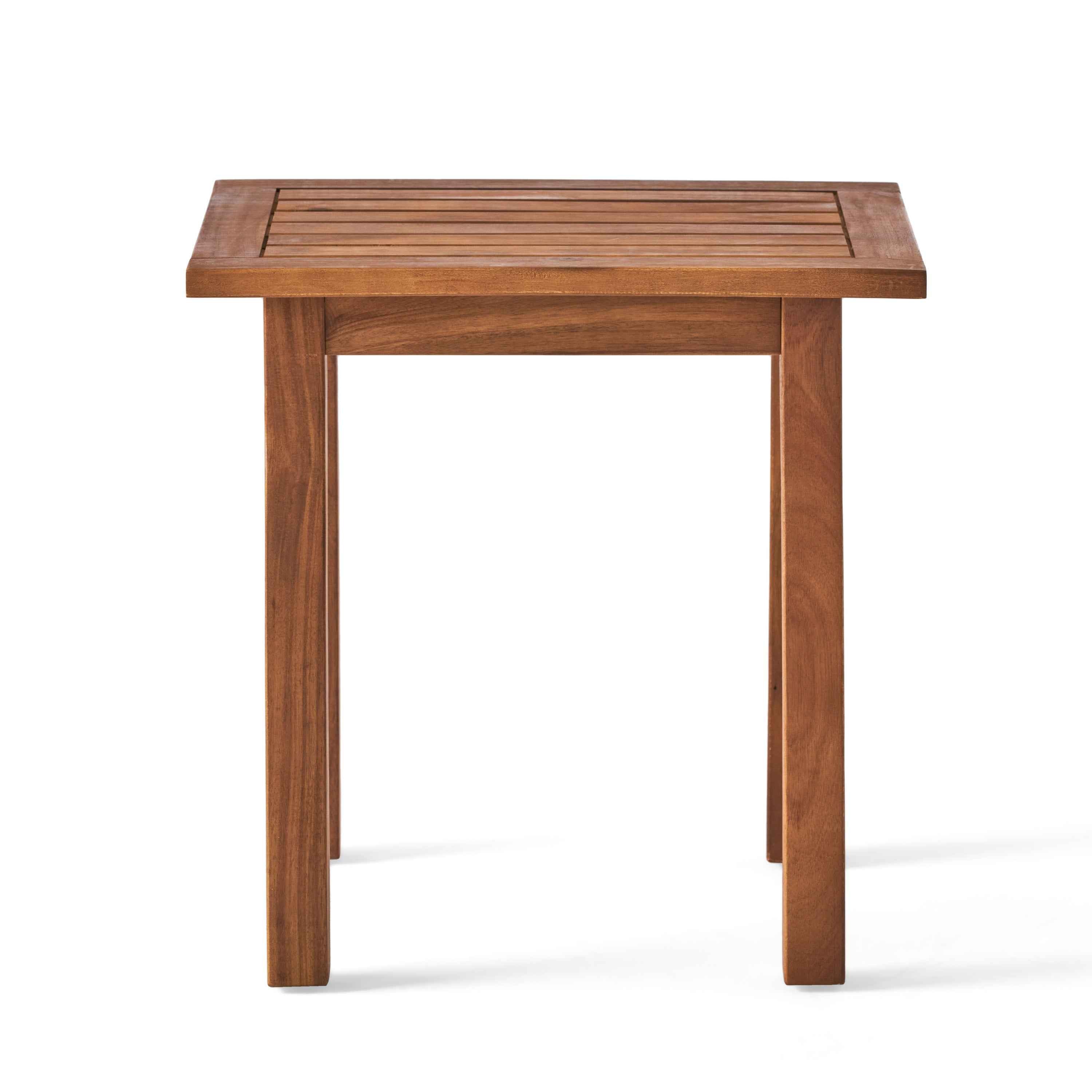 Kinesis Outdoor Side Table with Slatted Top and Wood Frame, Teak