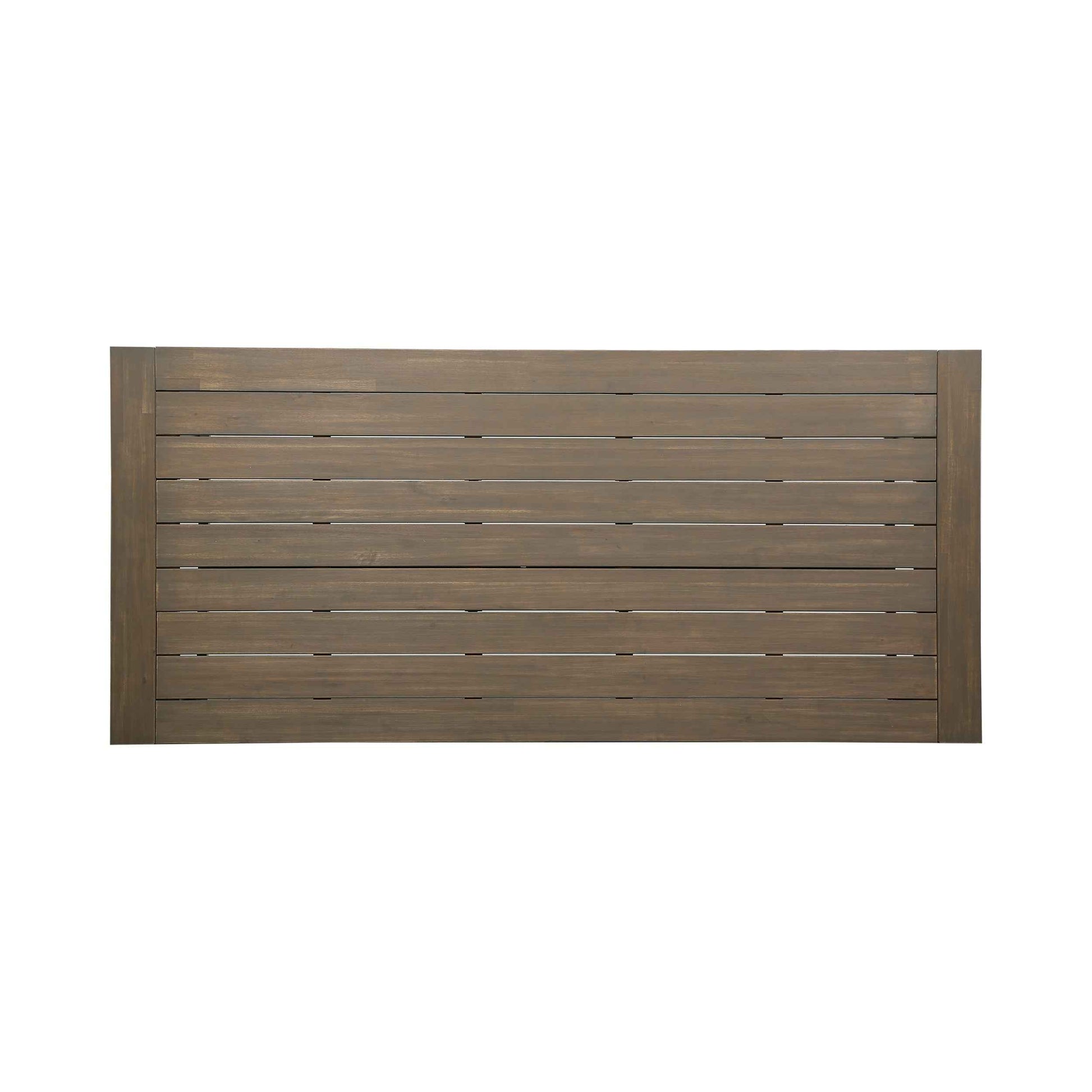 Modern Industrial Outdoor Acacia Wood Dining Table with Grey/Rustic Metal Frame