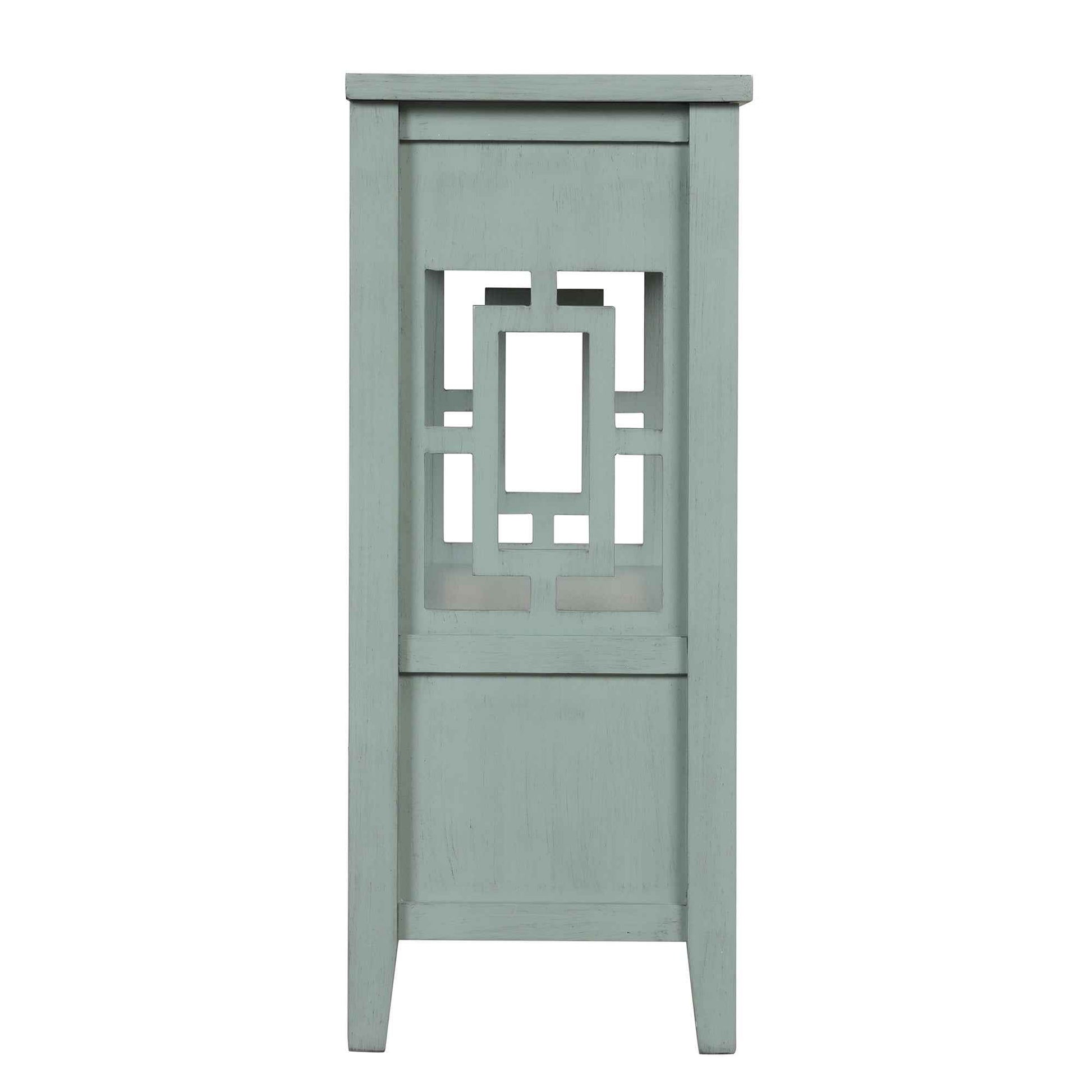 36'' Farmhouse Pine Wood Console Table Entry Sofa Table with 4 Drawers & 1 Storage Shelf for Entryway Living Room Bedroom Hallway Kitchen(Retro Blue)