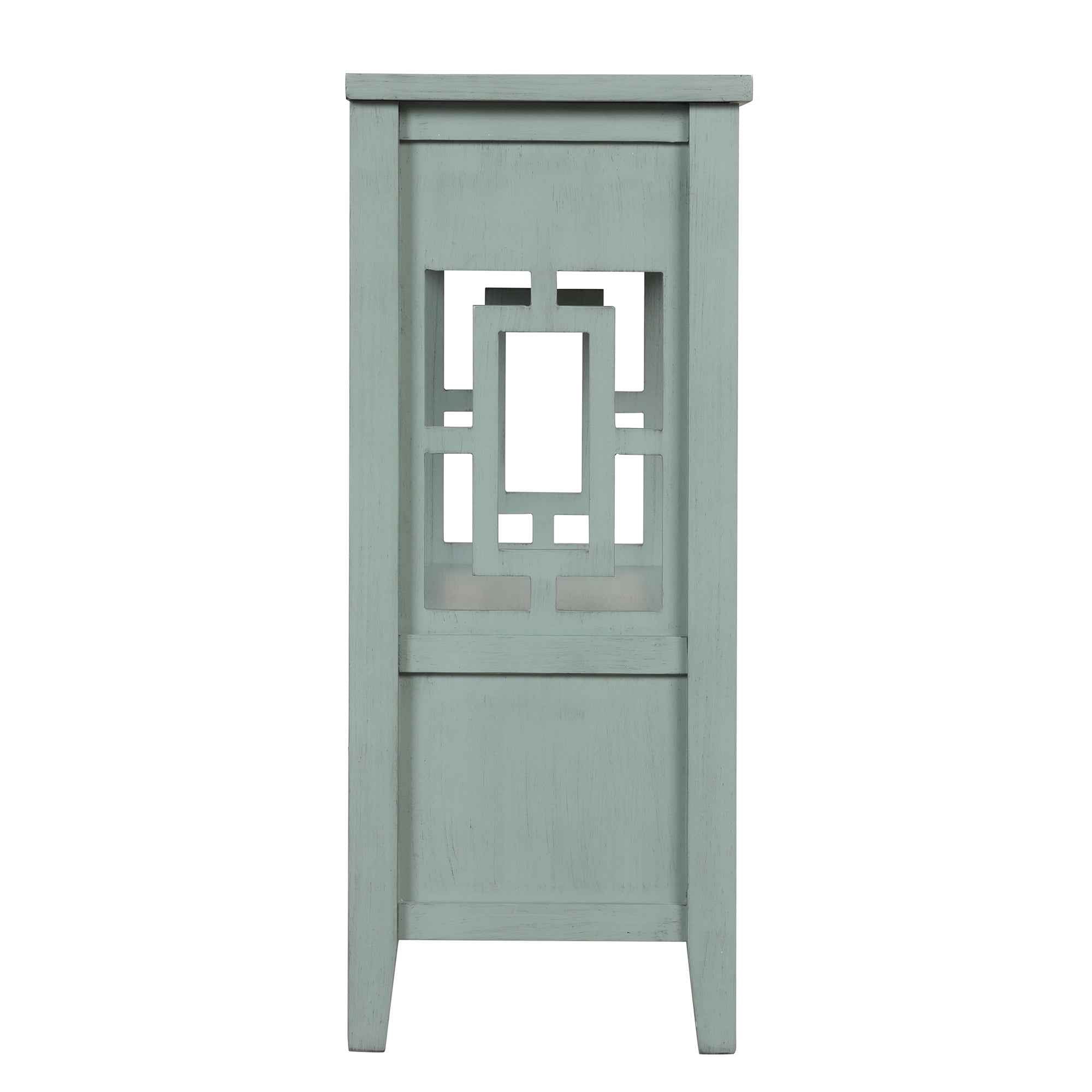 36'' Farmhouse Pine Wood Console Table Entry Sofa Table with 4 Drawers & 1 Storage Shelf for Entryway Living Room Bedroom Hallway Kitchen(Retro Blue)