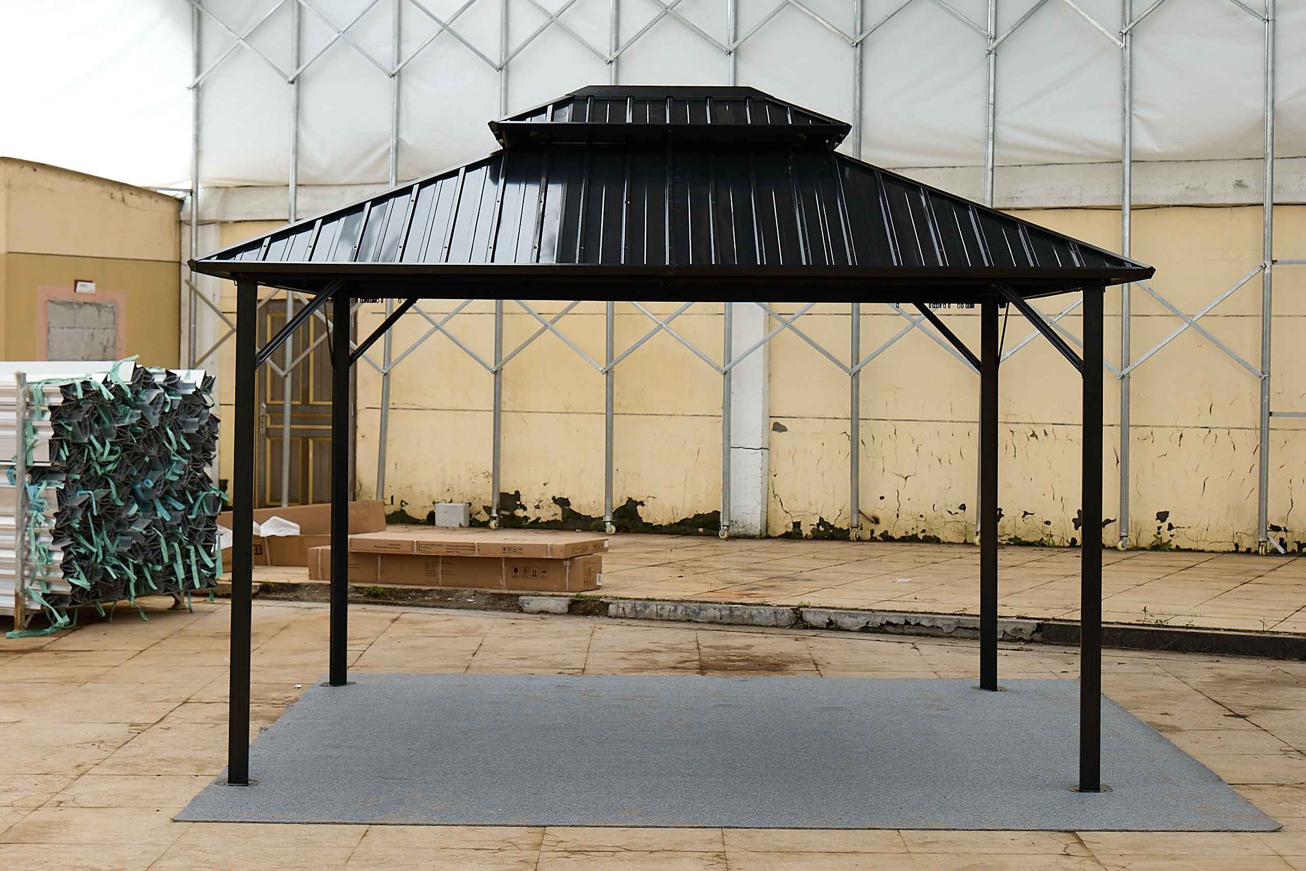 10*10FT patic gazebo,aluminum gazebo with steel canopy,Outdoor Permanent Hardtop Gazebo Canopy for Patio, Garden, Backyard
