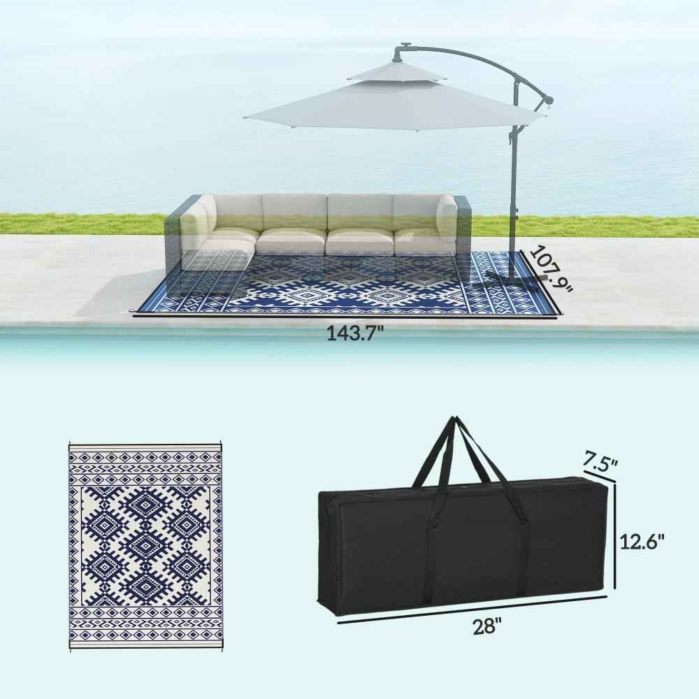 Reversible Rug,Outdoor Rug for Patio for Decor, Portable Outside Camping Area Carpet Ma
