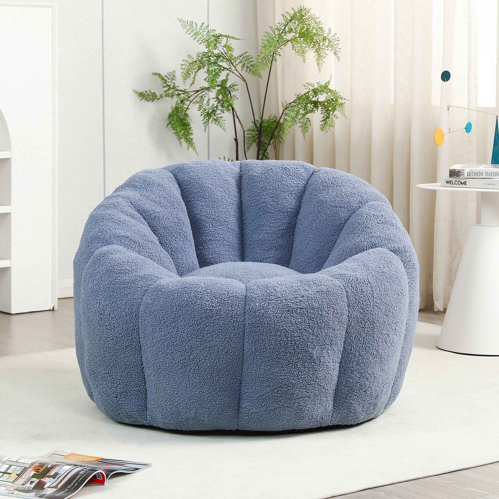 Bean Bag Chair, Bean Bag Sofa Chair with Armrests Stuffed High-Density Foam, Lazy Sofa Comfy Chairs BeanBag Chair for Adults in Living Room,Bedroom Reading