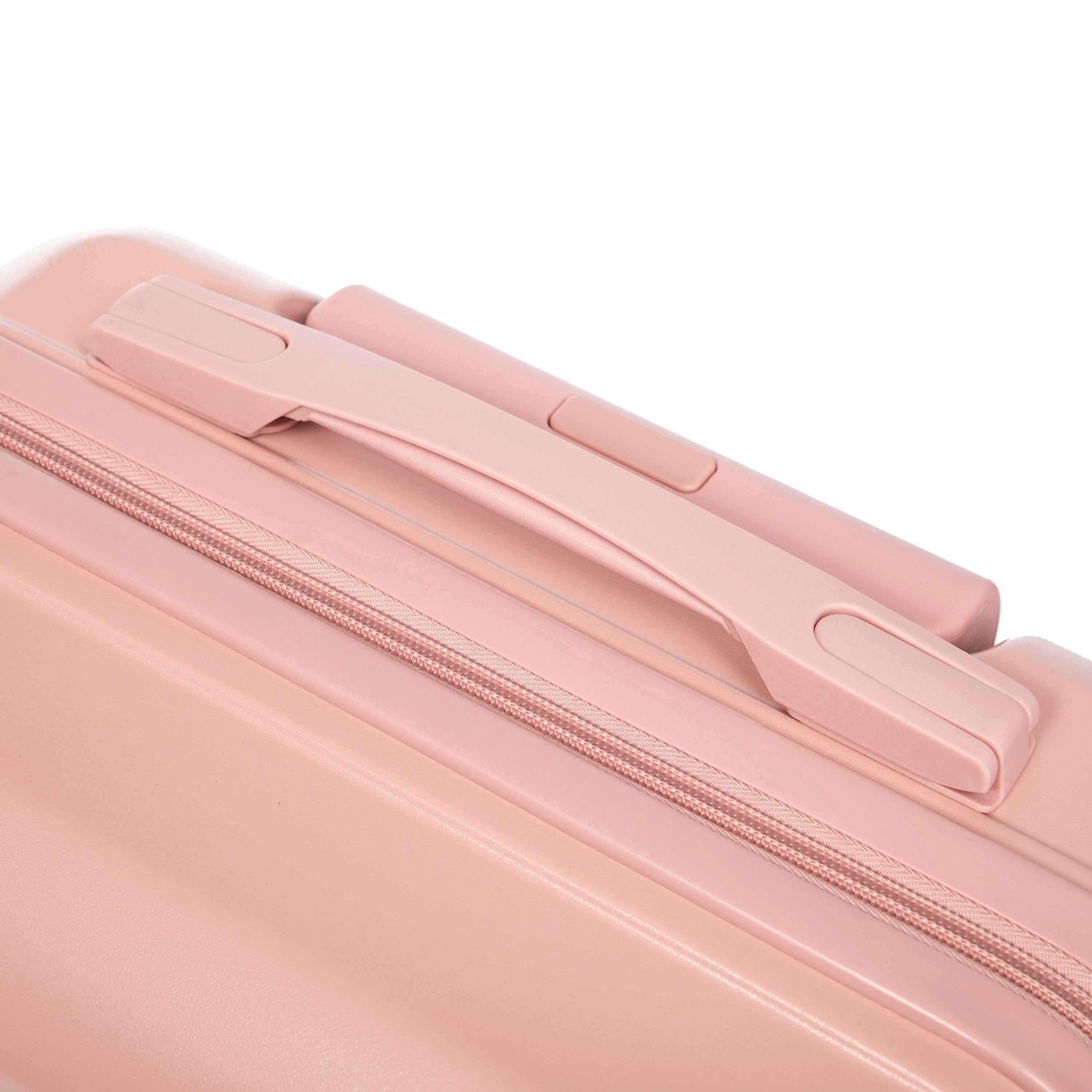 14'/20' 2 pcs/set in ABS Spinner Wheel Luggage, with Combination Lock,14' Cosmetic Case (Pink)