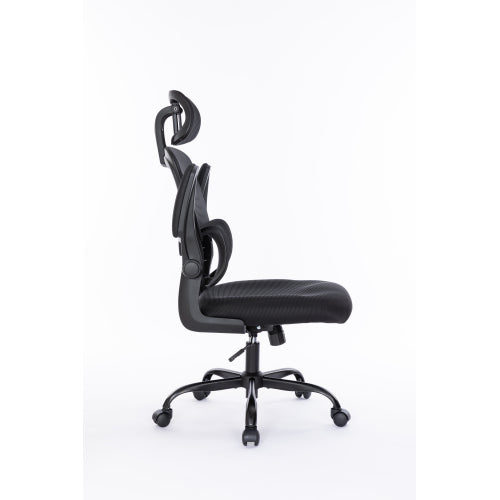 Ergonomic Mesh Office Chair with 3D Adjustable Lumbar Support, High Back Desk Chair with Flip-up Arms, Executive Computer Chair Home Office Task Swivel Rolling Chairs for Adults